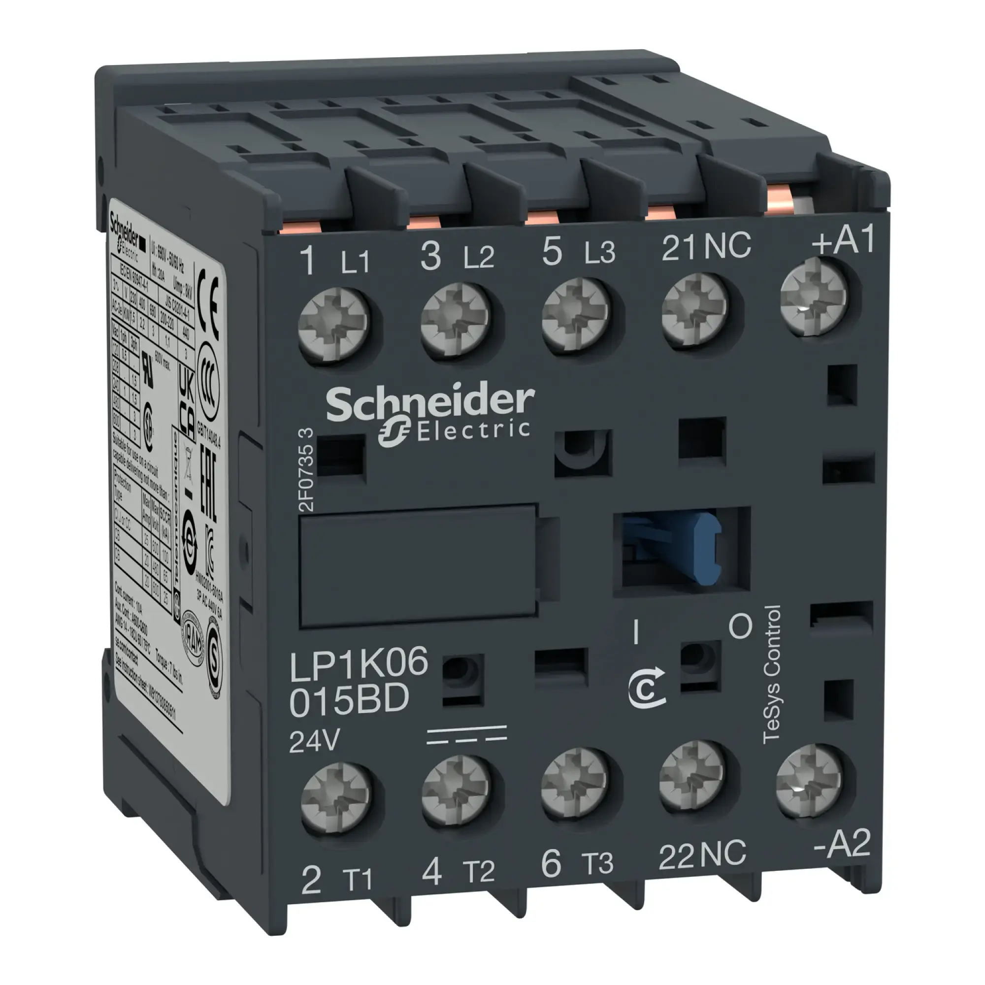 Schneider Electric LP1K12015BD Power Contactor LP1K 3p, +1NO, 5.5 kW, 12 A, 400 V AC3, Coil 24 V DC (img_002)
