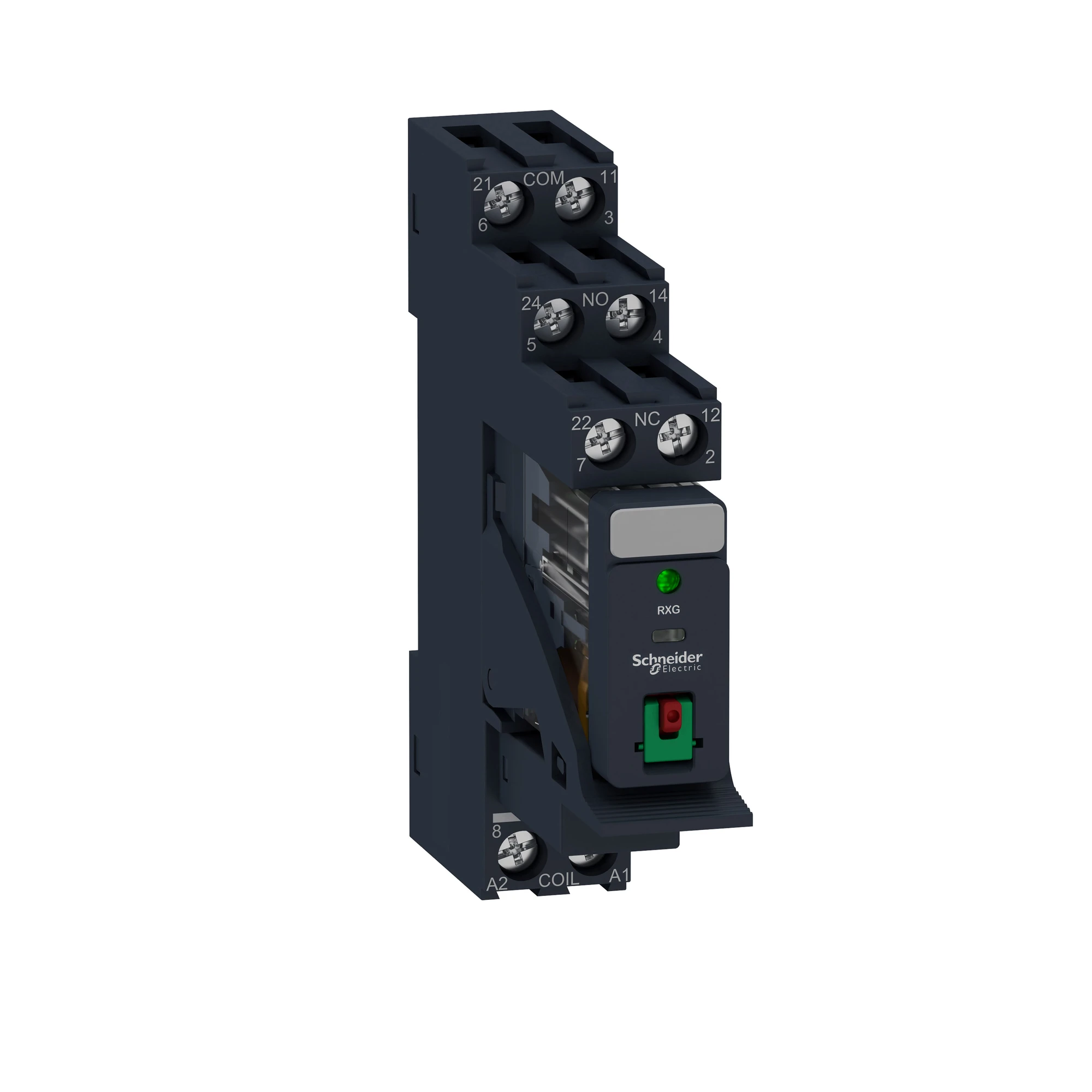 Schneider Electric RXG22B7PV Interface Relay 2W 5A 24VAC LED Test Button Socket Bracket Varistor Mounted (img_001)