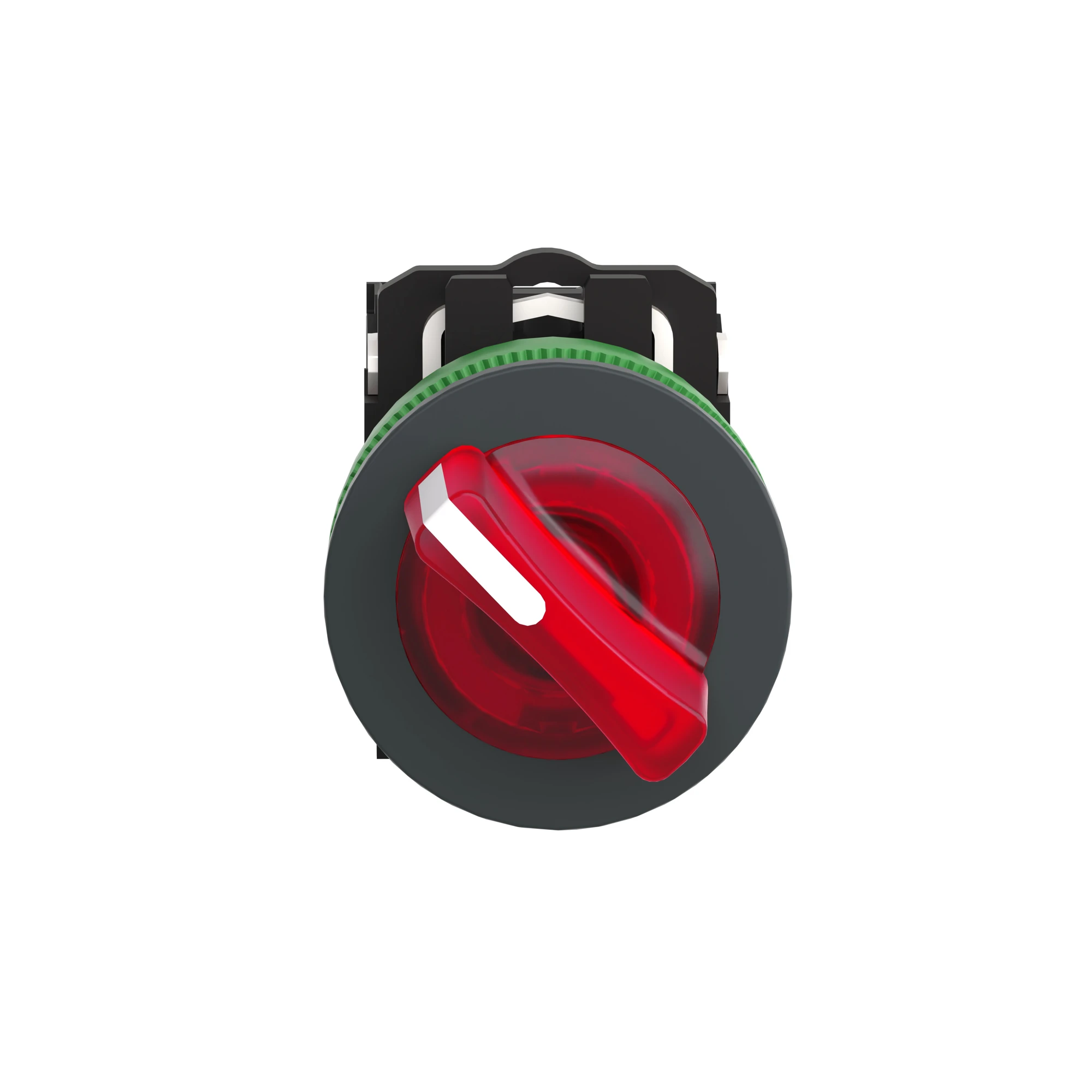 Schneider Electric XB5FK124G5 Illuminated Selector Switch, Harmony XB5F, Plastic, Red, 30mm, Universal LED, 2 Positions, 1NO + 1NC, 110-120V AC (img_004)