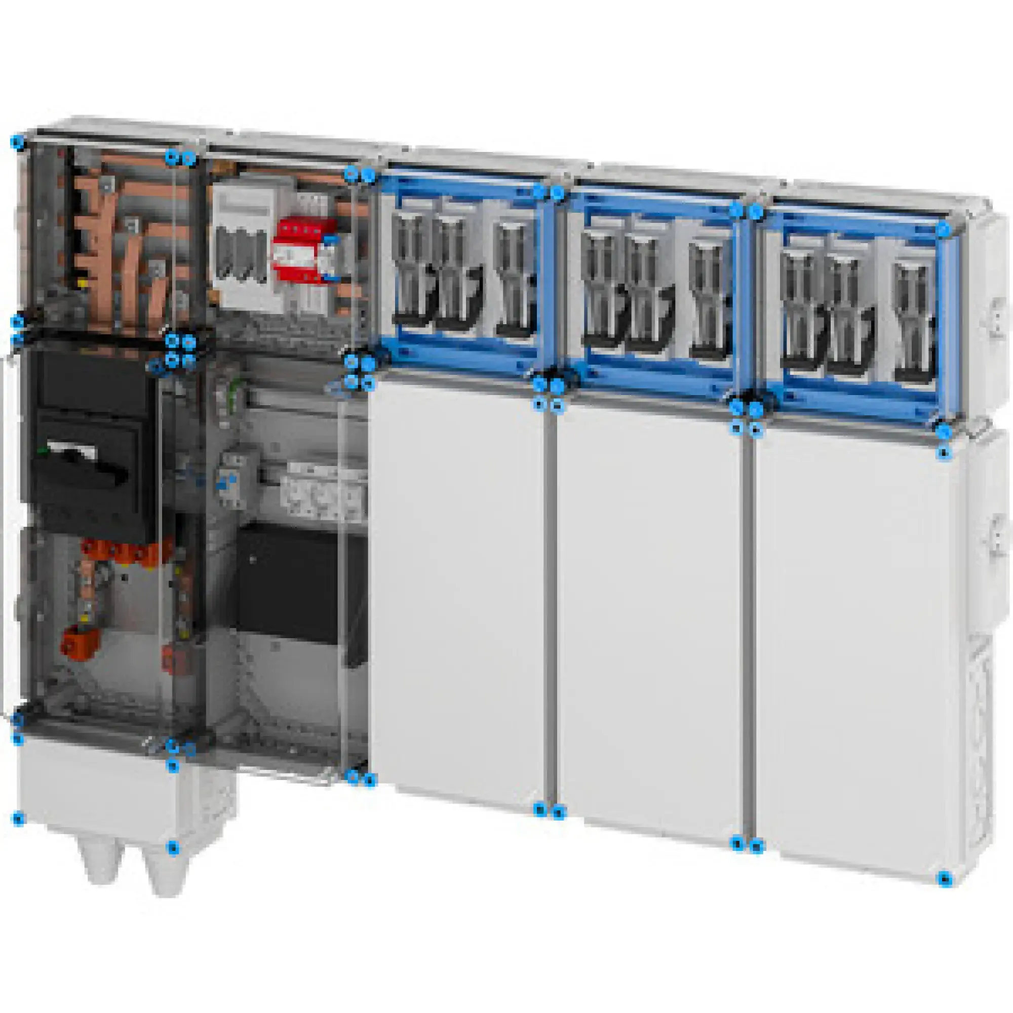 Hensel 65000228 Ladeverteiler für bis zu 9 Doppelladepunkte à 22kW Mi EV 44kW 9001 (img_001)