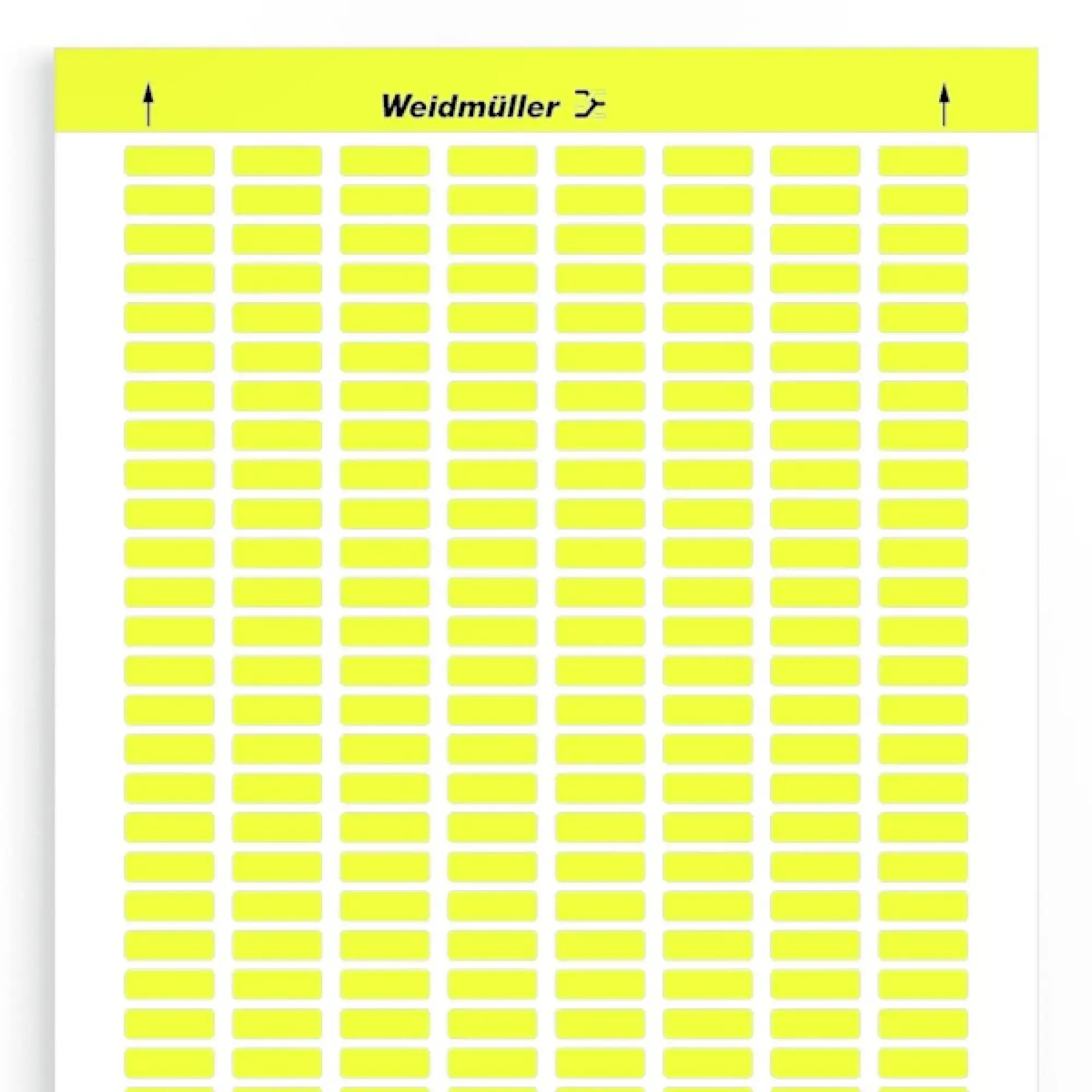 Weidmüller 1835830000 Device marking, Width: 19.05 mm, Polyester, PVC-free, yellow, Operating temperature range: -40...150 °C (img_001)