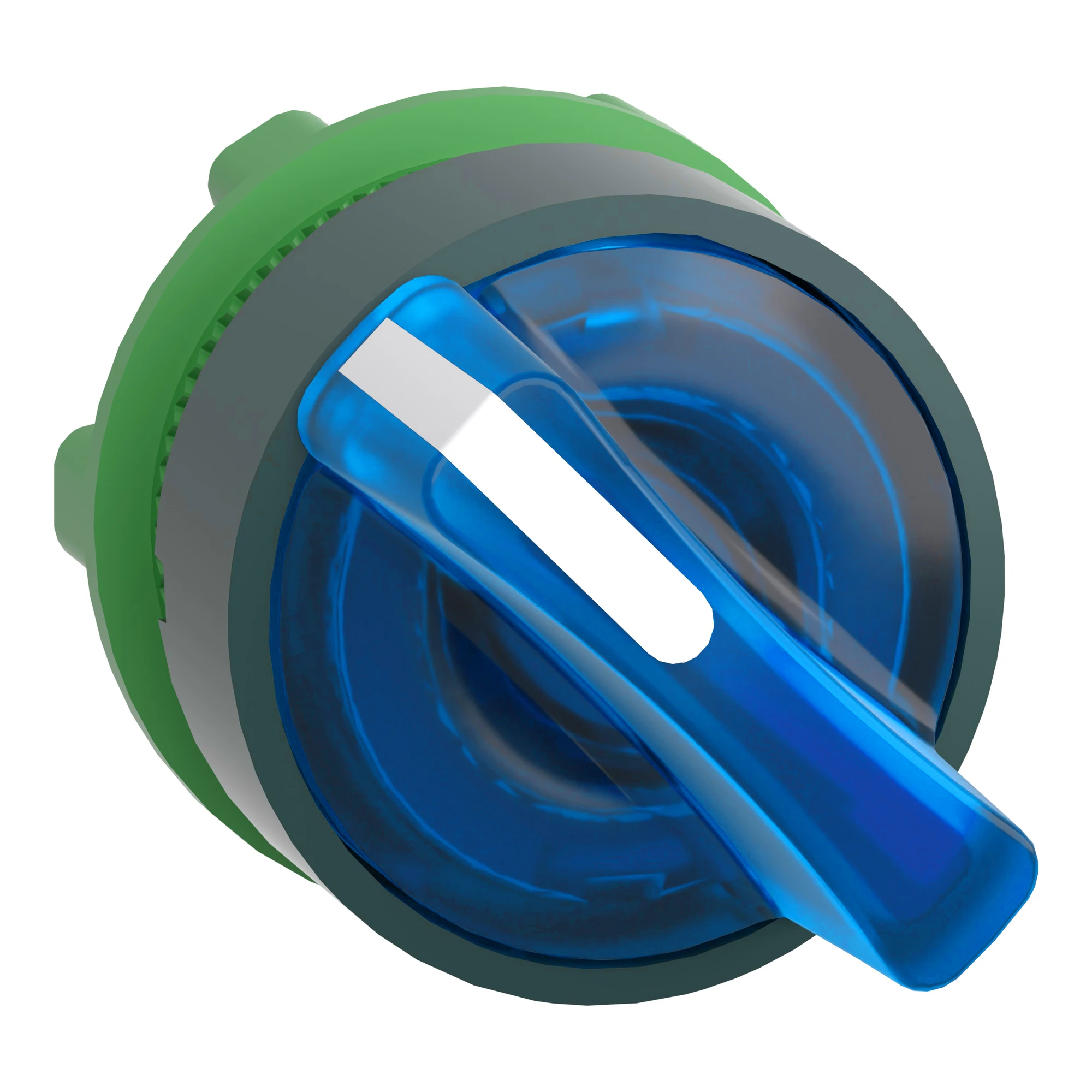 Schneider Electric ZB5AK1263 Illuminated selector switch, front element, Harmony XB5, plastic, 22mm blue, for universal LED, 2 positions, latching (img_001)