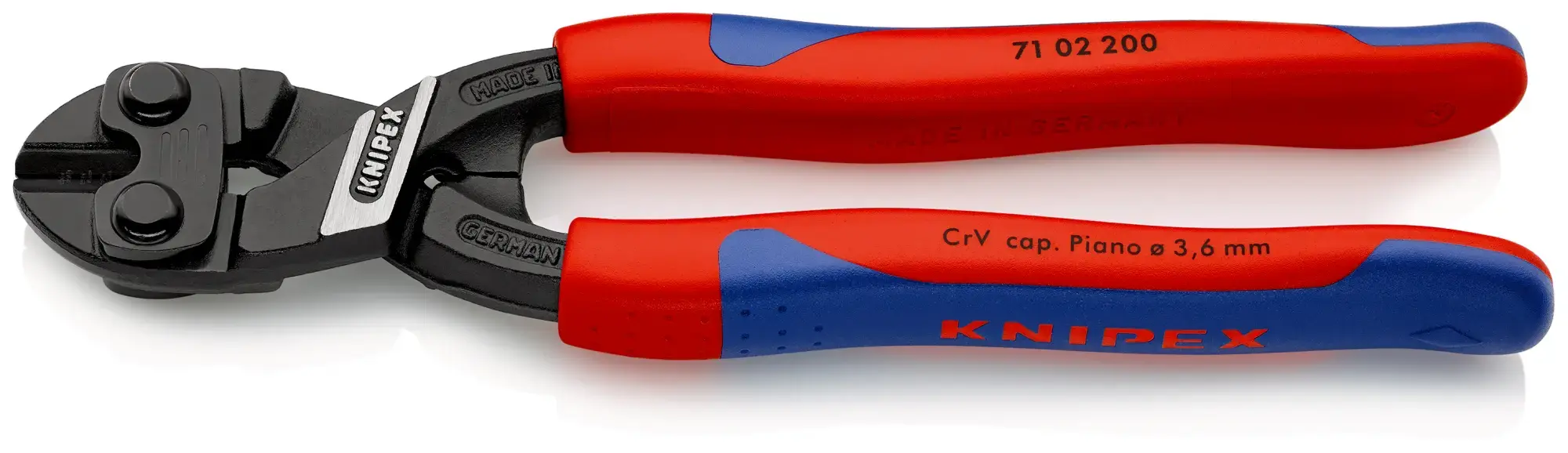 Knipex 71 02 200 CoBolt® Cortabulones compacto con fundas esbeltas en dos componentes negro atramentado 200 mm (img_001)