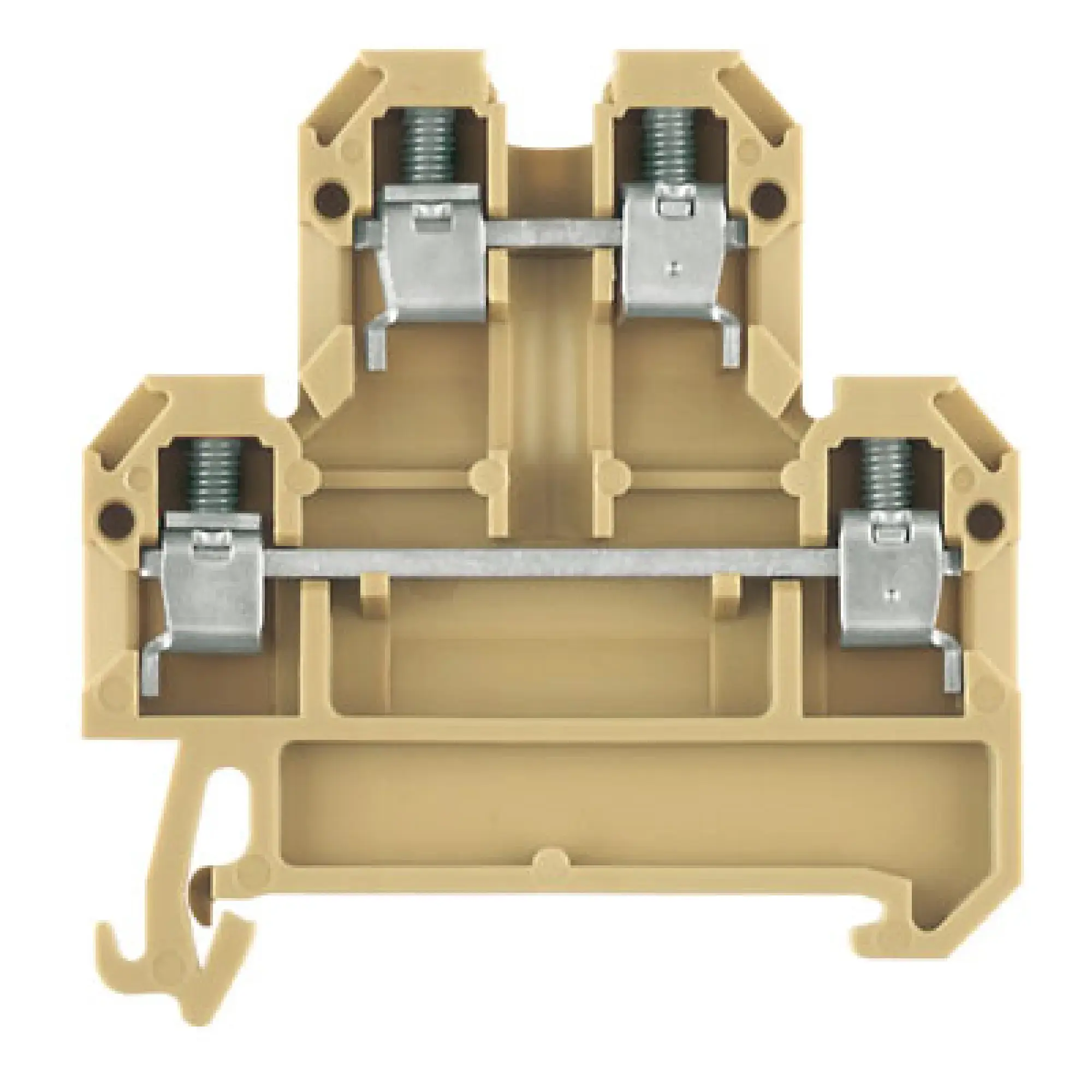 Weidmüller 0527660000 Multi-tier modular terminal, Screw connection, beige / yellow, 4 mm², 500 V, 400 V, Number of connections: 4, Number of levels: 2, TS 35, V-2, PA 66 (img_001)