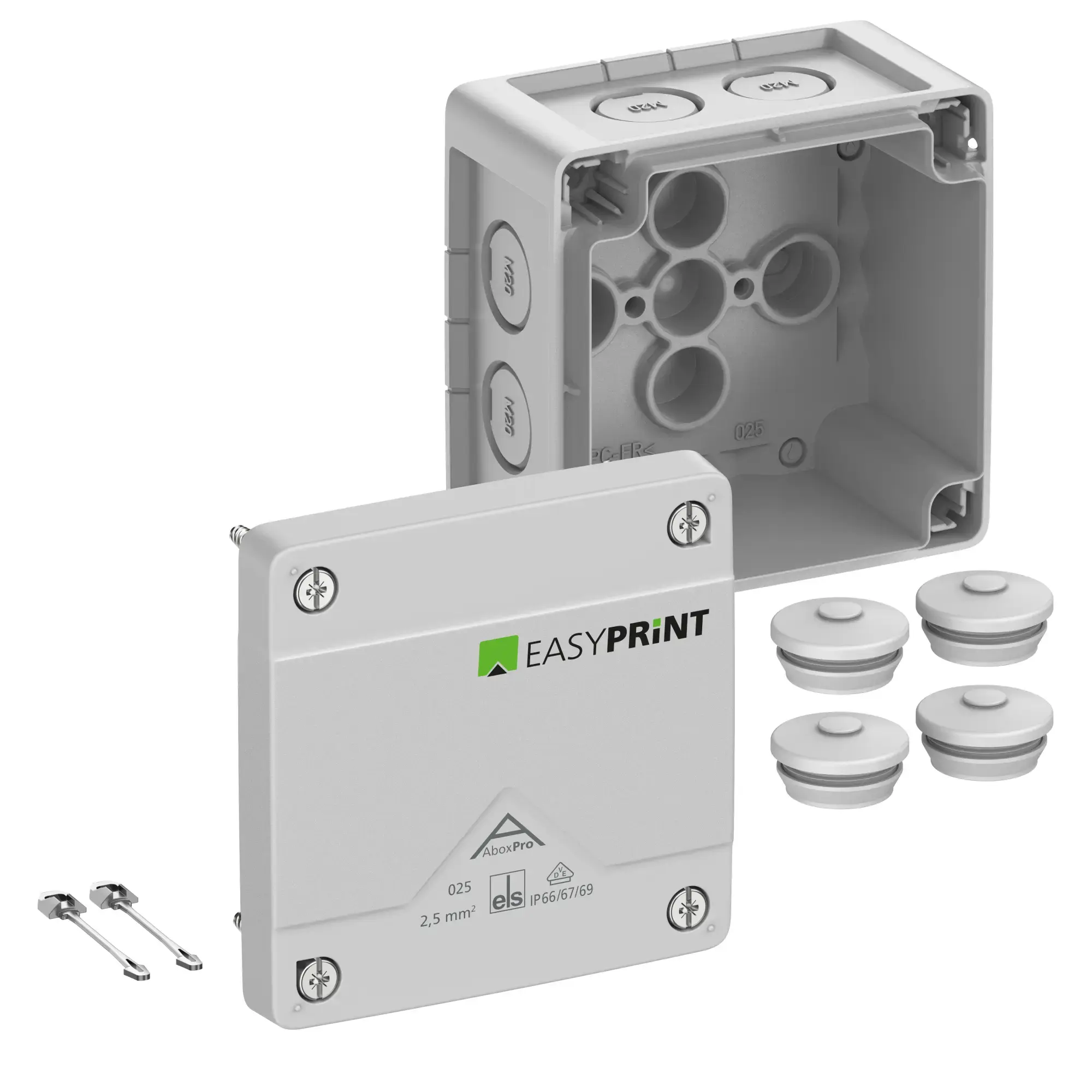 Spelsberg 402400EP Junction box, Type of protection IP66/IP67/IP69, max. 2,5², IK09, Protection class II, Ui 1000V AC, Ui 1000V DC, DLG, DNV, VDE, Halogen free (img_001)