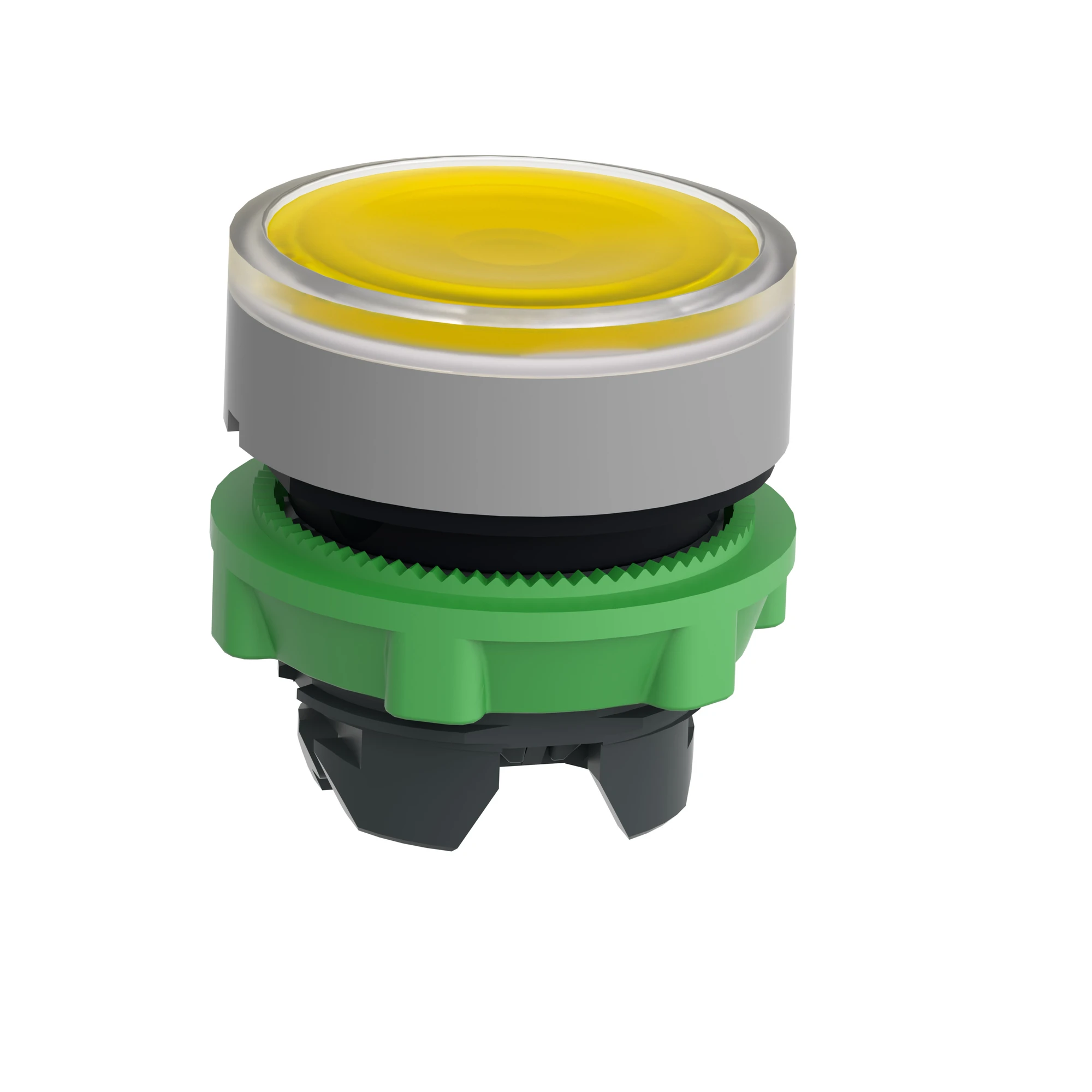Schneider Electric ZB5AW383C0 Illuminated pushbutton, front element, Harmony XB5, plastic, 22mm, light grey, yellow, for universal LED (img_008)