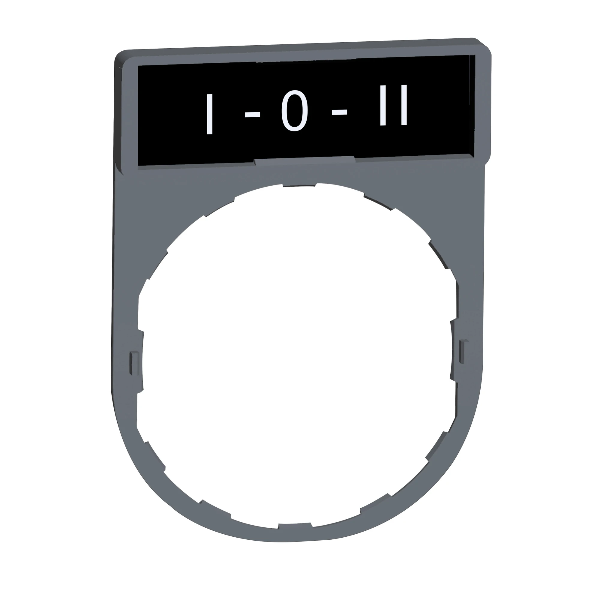 Schneider Electric ZBY2186C0 Label holder 30x40mm, with plate I-0-II, for Harmony 22mm, in grey (img_001)