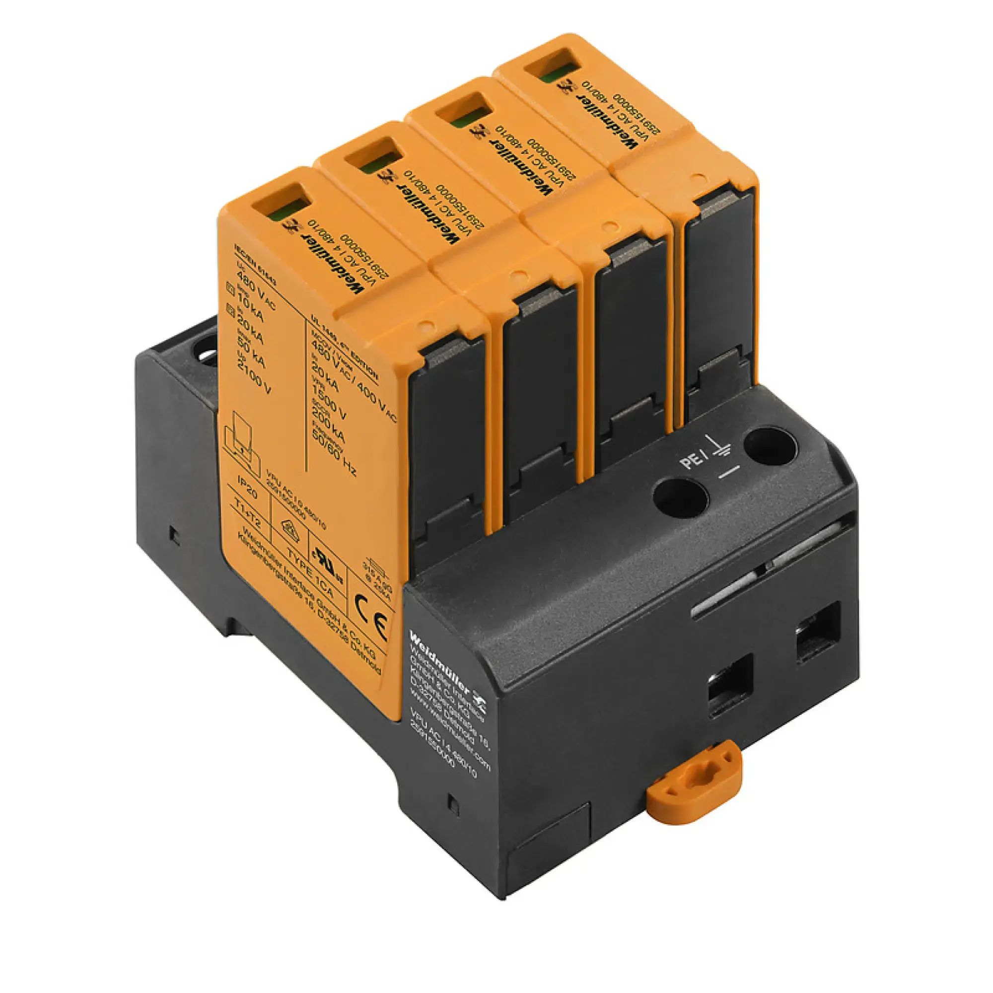 Weidmüller 2591550000 Surge voltage arrester (power supply systems), Surge protection, Type I + II, Low voltage network: TN-C-S, TN-S, III, IV, AC, 400 V (img_001) Weidmüller 2591550000 Surge voltage arrester (power supply systems), Surge protection, Type I + II, Low voltage network: TN-C-S, TN-S, III, IV, AC, 400 V (img_001)