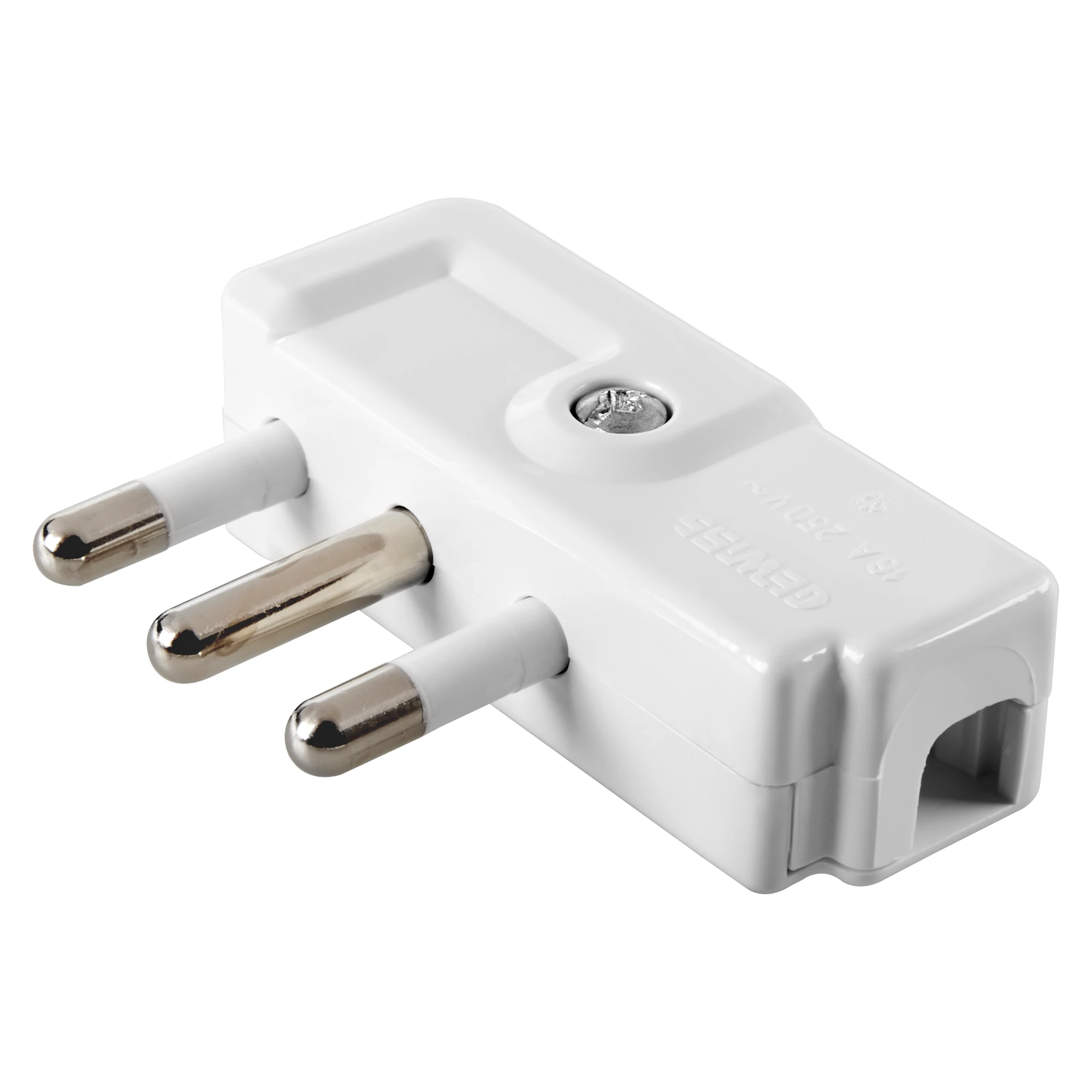 GEWISS GW28009 Stecker 90° 2P+PE 16A 250V Typ SPA17 Italienischer Standard Weiss (img_001)