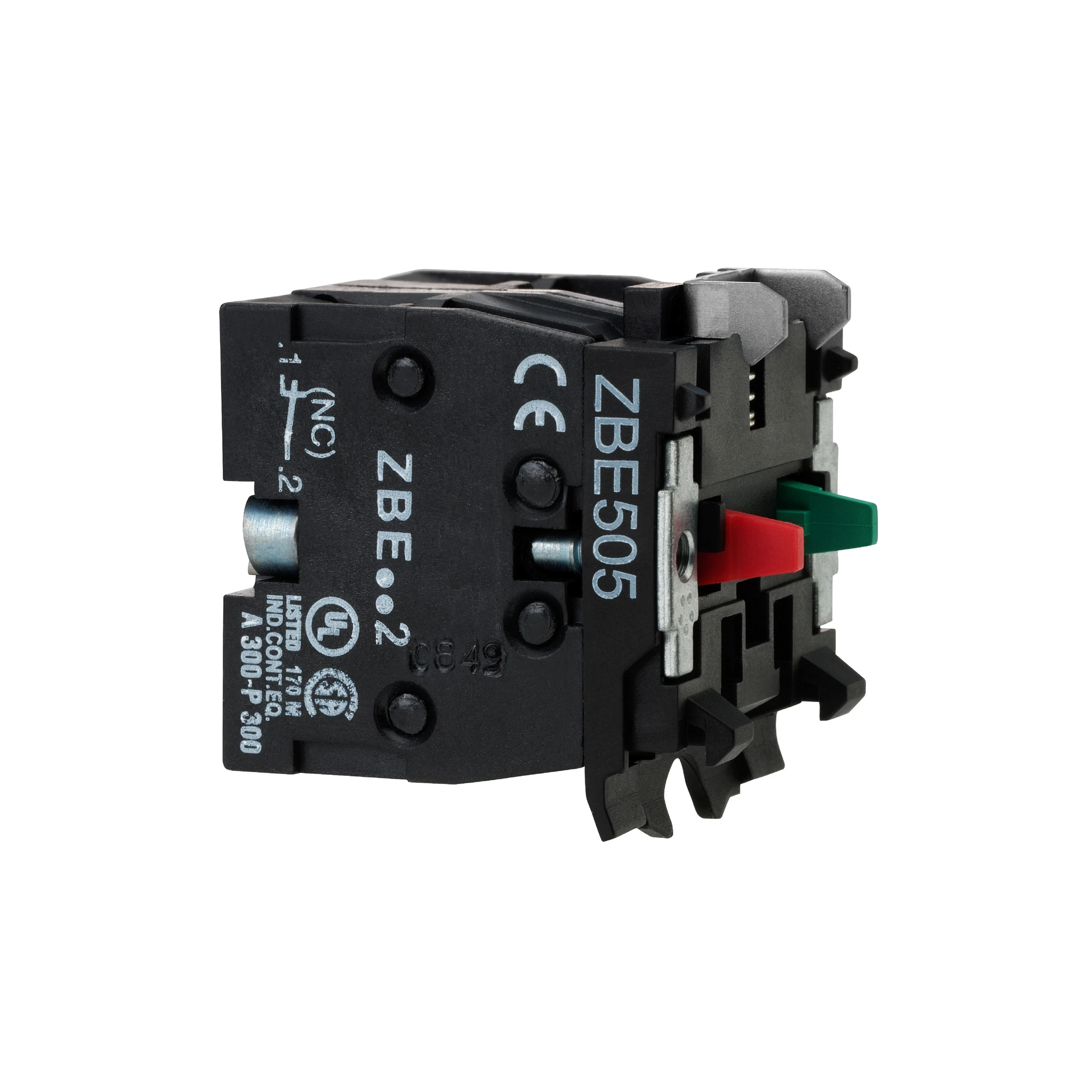 Schneider Electric ZBE505 Auxiliary contact, contact block, Harmony XB4 and XB5, 22mm, 30mm, screw terminal, high load, double, 1NO + 1NC (img_001) Schneider Electric ZBE505 Auxiliary contact, contact block, Harmony XB4 and XB5, 22mm, 30mm, screw terminal, high load, double, 1NO + 1NC (img_001)