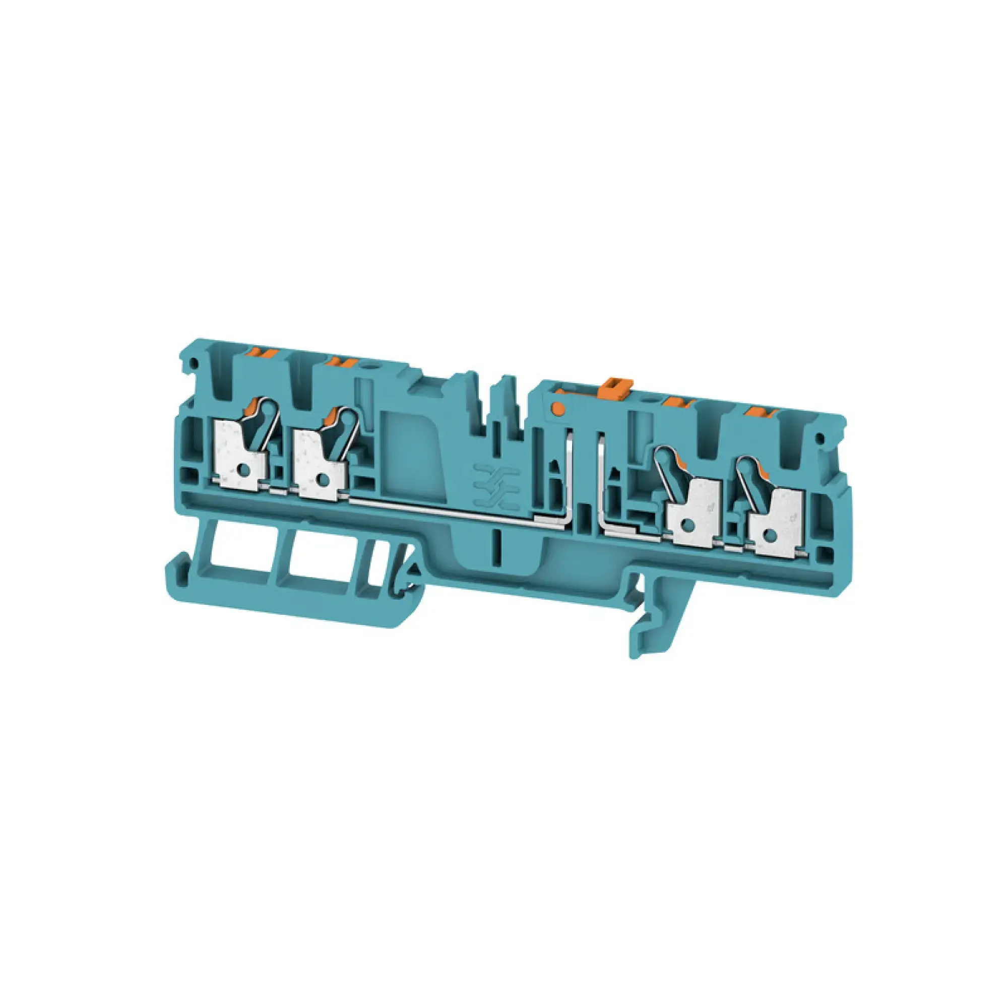 Weidmüller 1989870000 Test-disconnect terminal, PUSH IN, blue, 2.5 mm², 20 A, 500 V, Number of connections: 4, Number of levels: 1 (img_001)