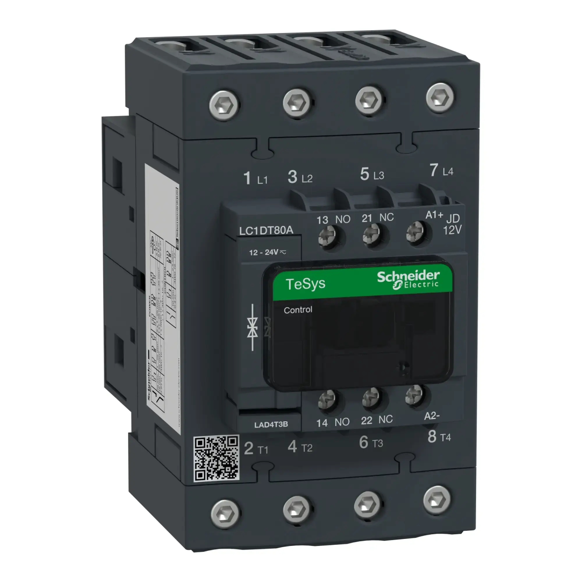 Schneider Electric LC1DT80AJD Contactor TeSys D, 4p(4 NO), AC-1,