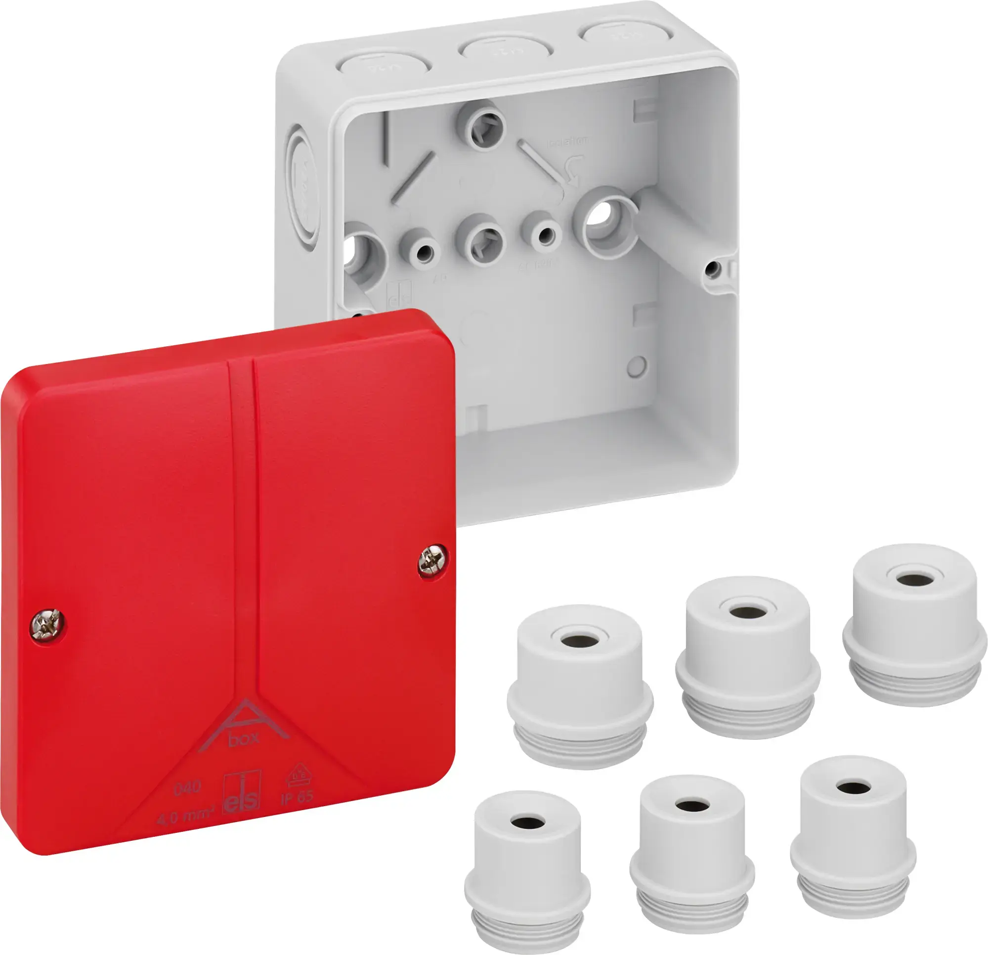 Spelsberg 81170701 Junction box, Type of protection IP54/IP65 , Max. conductor cross section 4², Impact strength IK07, Protection class II, Ui 690V AC, VDE, Halogen free (img_001)