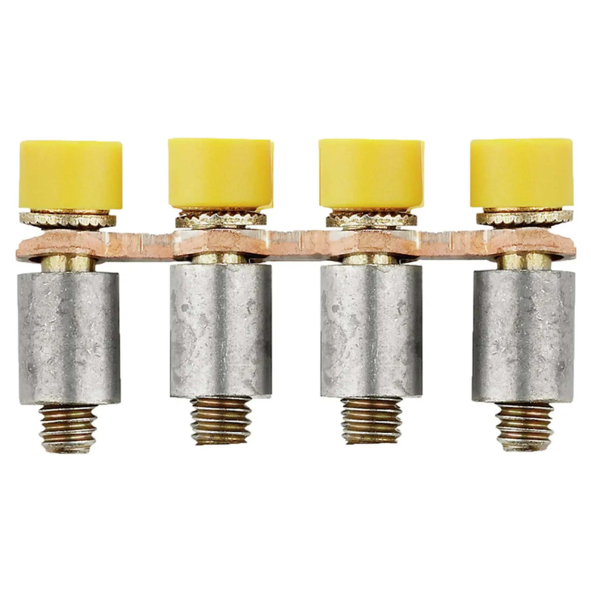 Weidmüller 1071700000 Cross-connector (terminal), when screwed in, yellow, 24 A, Number of poles: 4, Pitch in mm: 6.10, Insulated: Yes, Width: 4 mm (img_001)