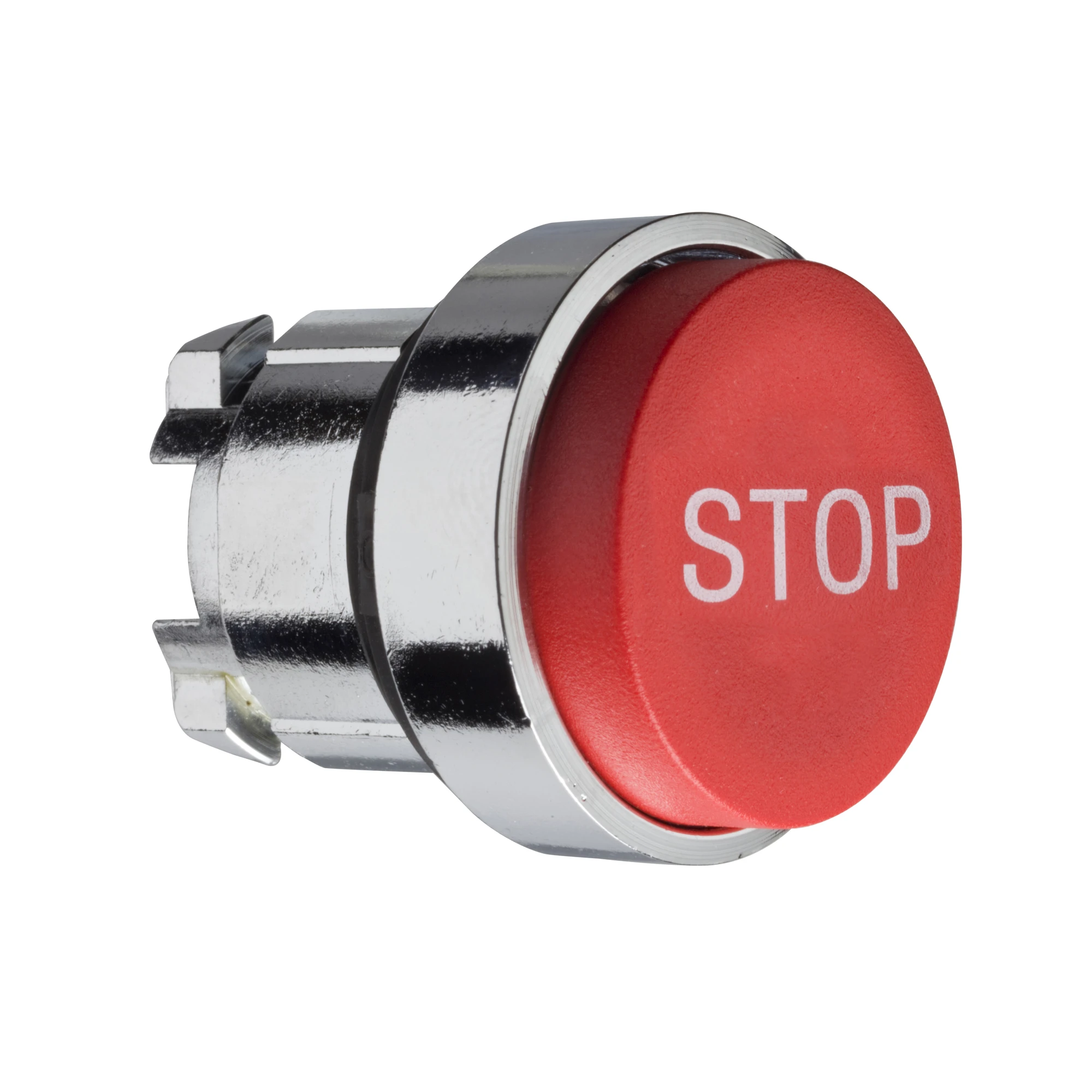 Schneider Electric ZB4BL434 Pushbutton, Front Element, Harmony XB4, Metal, 22mm, Red, Protruding, Labeled STOP, Momentary (img_001)