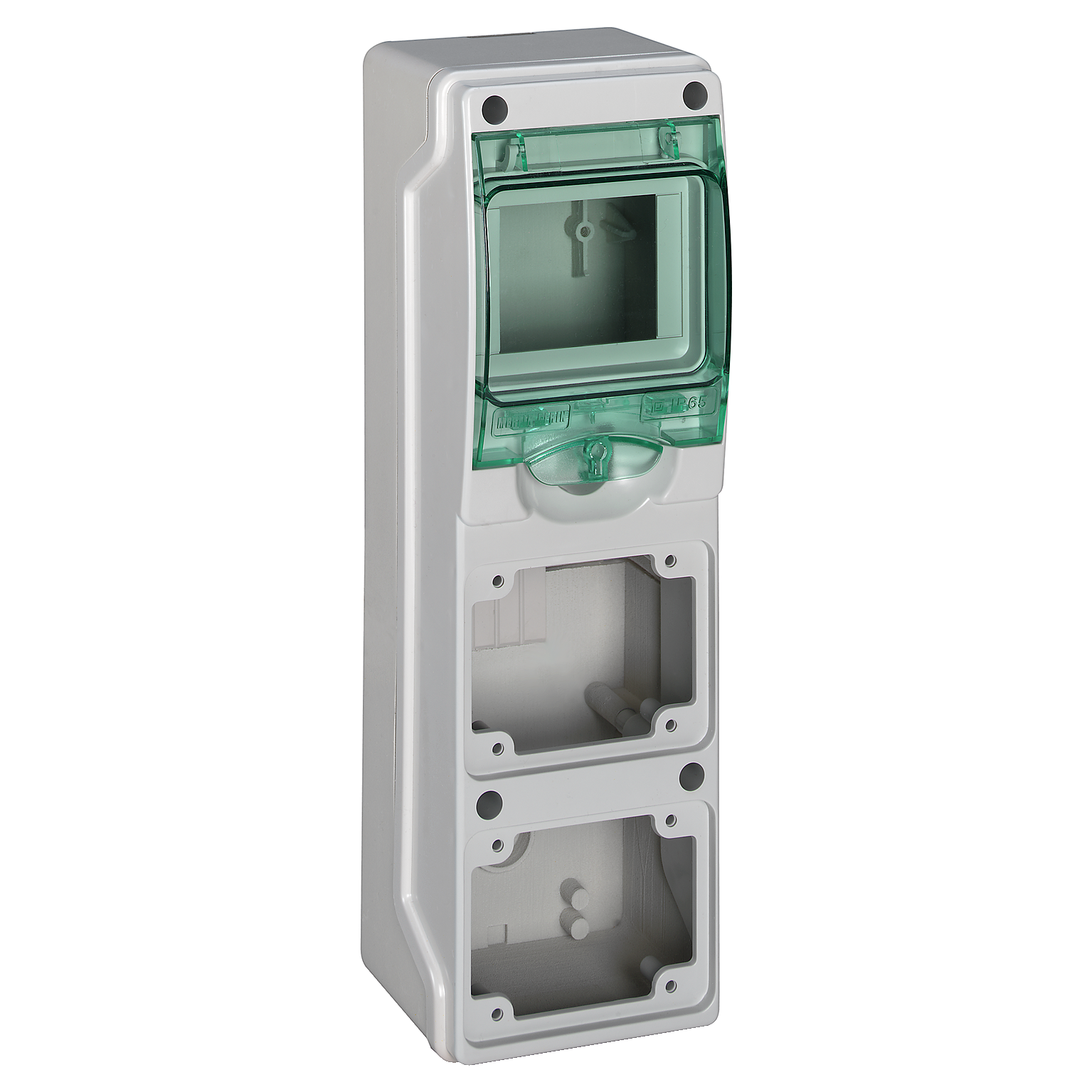 Schneider Electric Kaedra Mini Empty Enclosure, 2 Mounting Locations for Sockets 65x85mm, 4 TE Schneider Electric Kaedra Mini Empty Enclosure, 2 Mounting Locations for Sockets 65x85mm, 4 TE