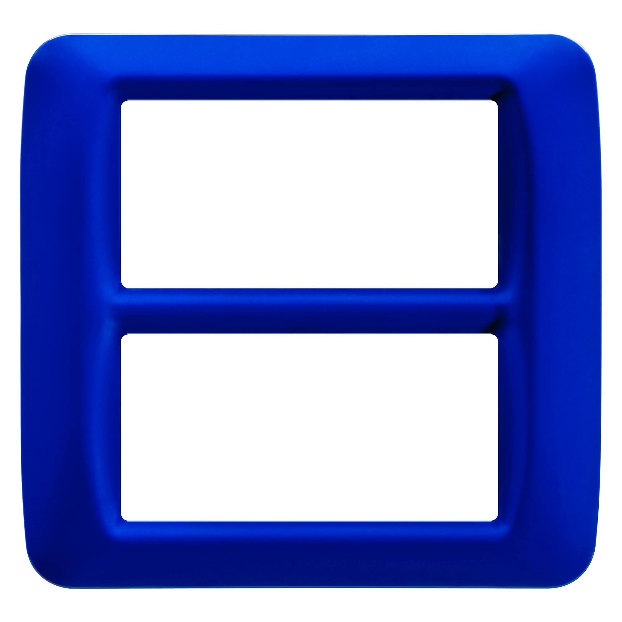 GEWISS GW22577 TOP SYSTEM PLATE - IN TECHNOPOLYMER GLOSS FINISHING - 8 GANG (4+4 OVERLAPPING) - JAZZ BLUE - SYSTEM (img_001)