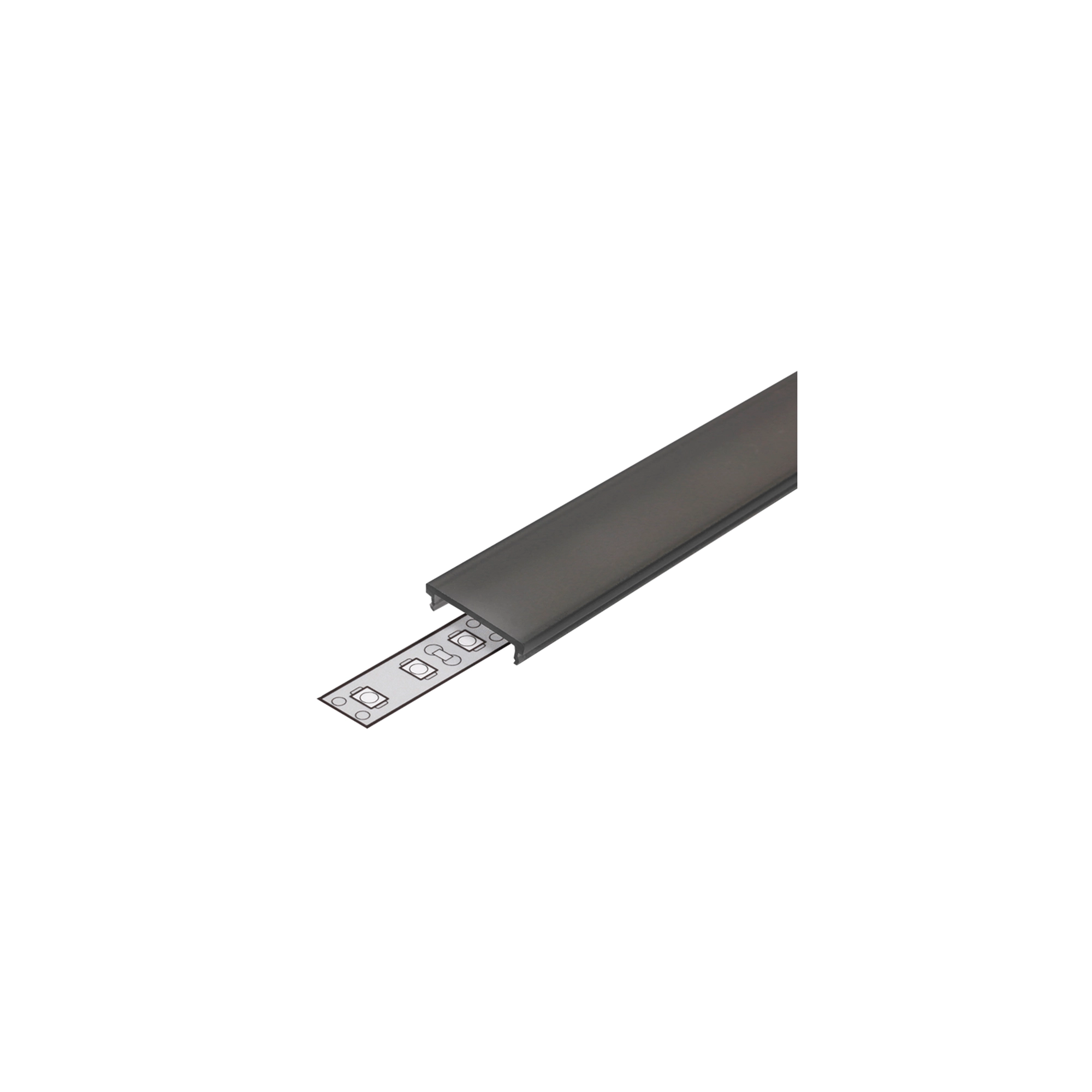 WSU Lights Cover click black 2m Surface 14mm