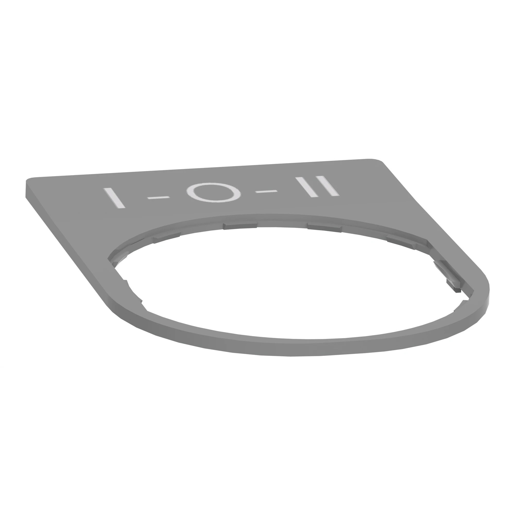 Schneider Electric ZBYP2186C0 Label holder 30x40mm, with inscription I-0-II, for Harmony 22mm, in grey (img_002) Schneider Electric ZBYP2186C0 Label holder 30x40mm, with inscription I-0-II, for Harmony 22mm, in grey (img_002)