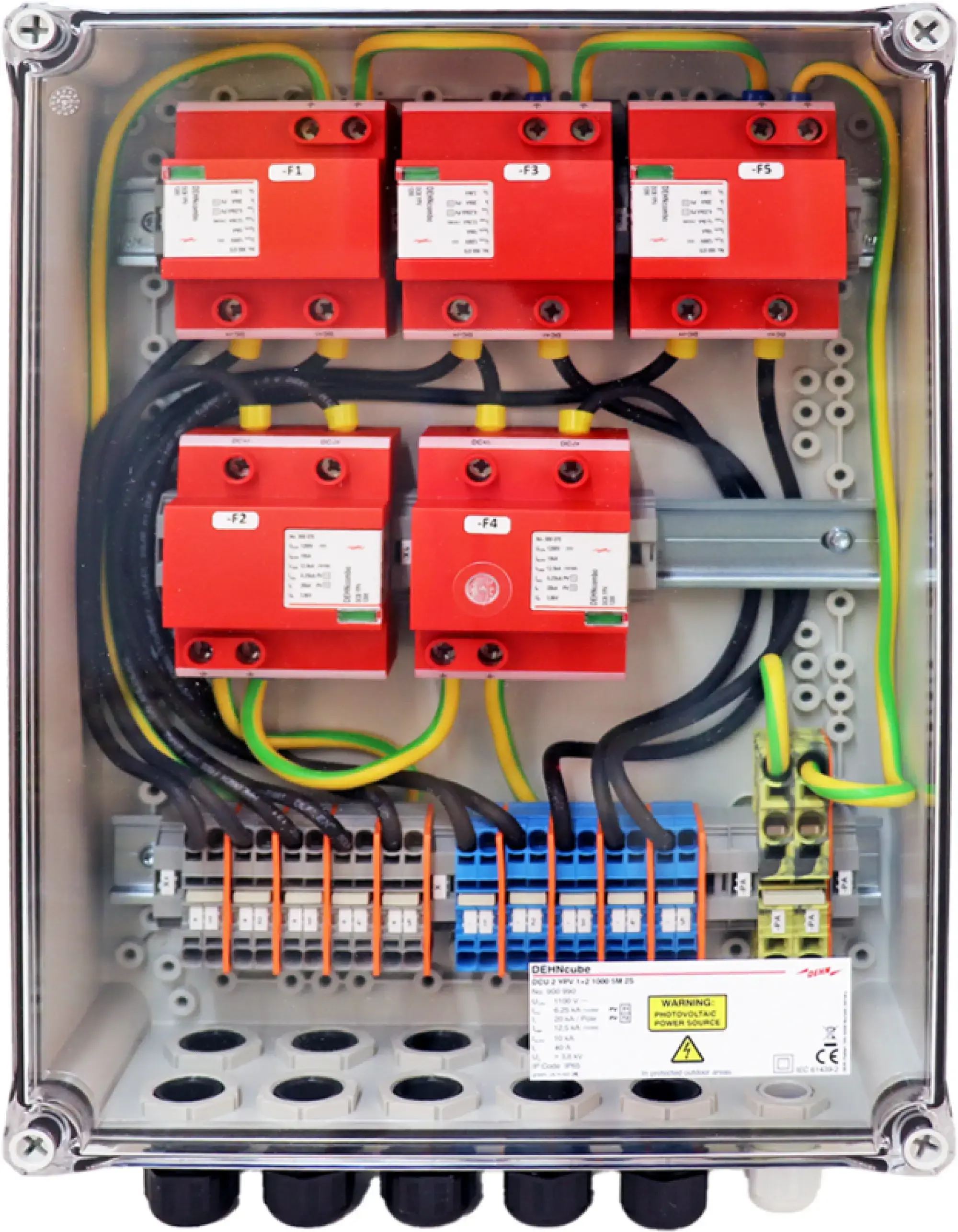 Dehn 900990 GAK Typ 1+2 im Gehaeuse IP65 f. PV-Anl. 5 MPPT mit je 2 Strings b. 1100V DC (img_001)