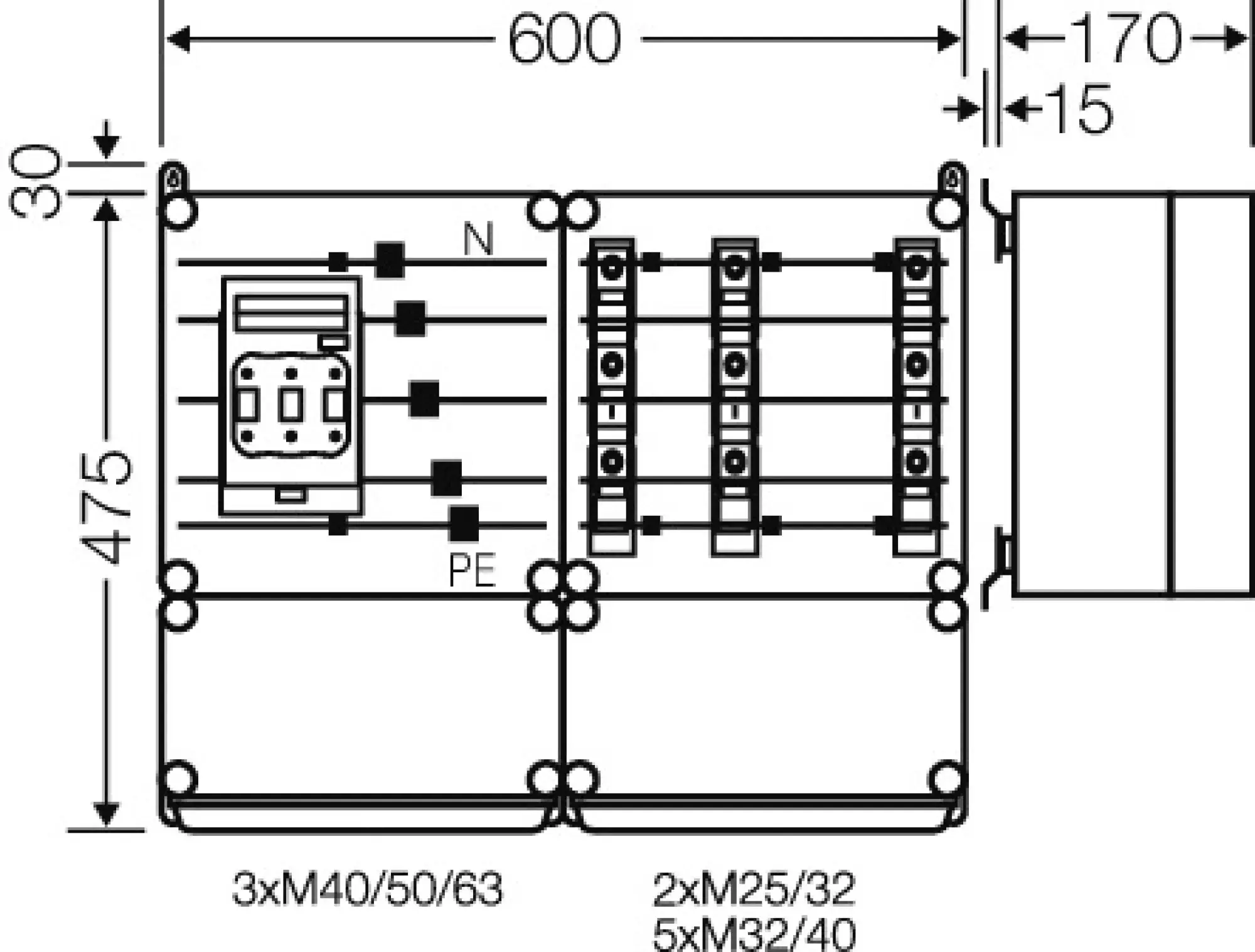 Hensel 20001272 PV-Wechselrichter-Sammler, 70kVA, 3-phasige Wechselrichter Mi PV 5311 (img_003)