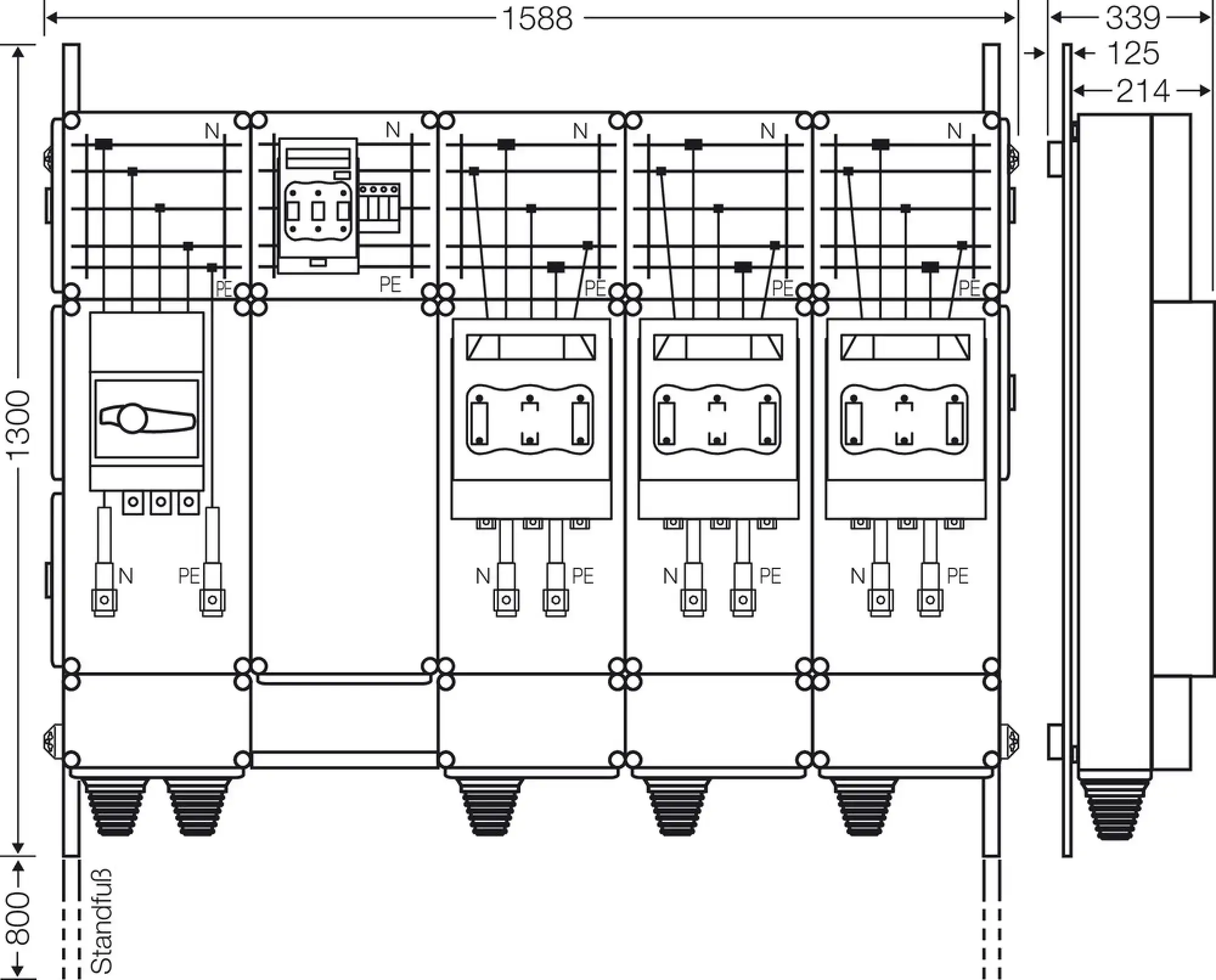 Hensel 65000251 Ladeverteiler für bis zu 3 Ladepunkte à 200 kW Mi EV 200kW 3001 (img_003)