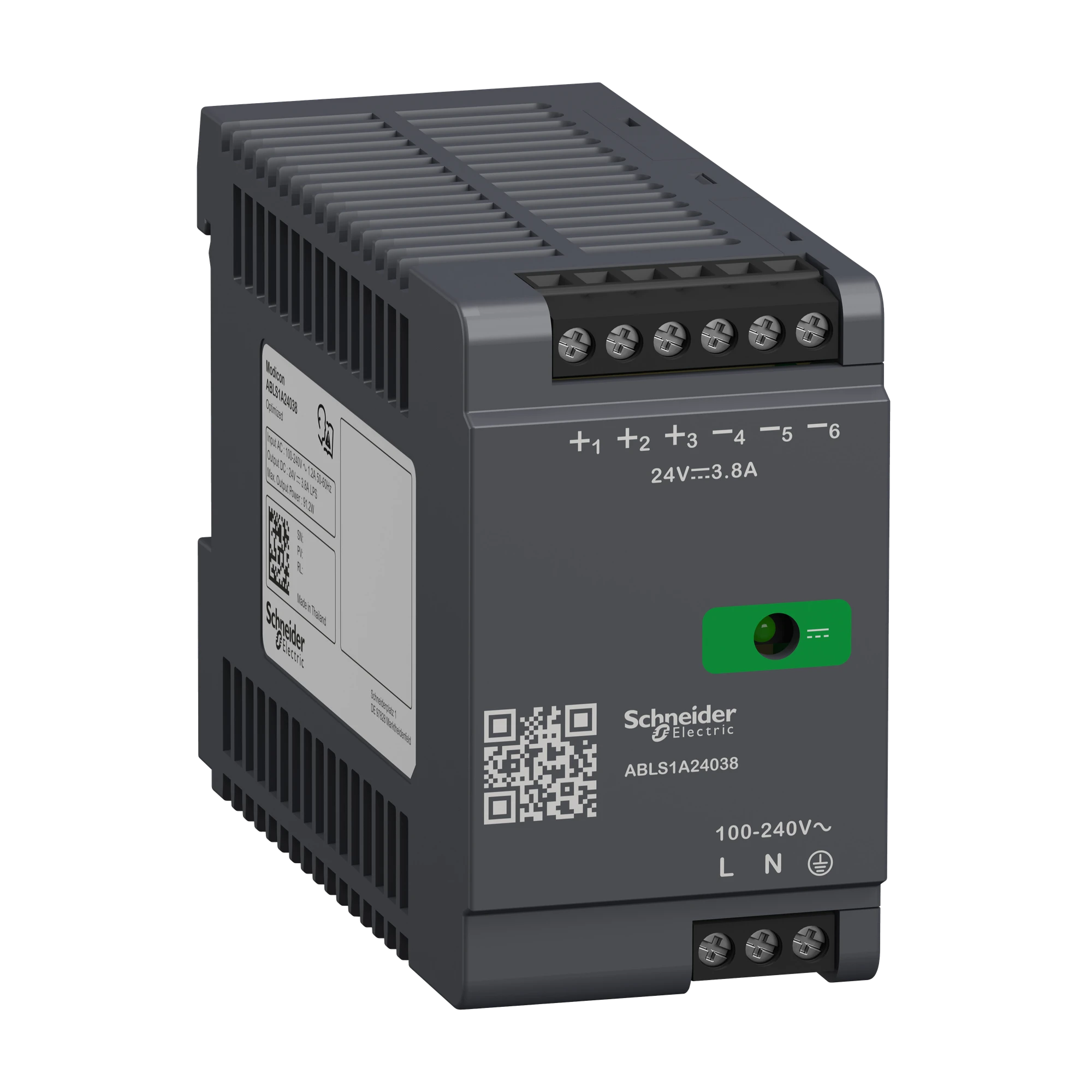 Schneider Electric ABLS1A24038 Power supply, Modicon ABLS, Optimum, switched, 1-phase, 100-240V AC, 24V DC, 3.8A, 90W (img_001) Schneider Electric ABLS1A24038 Power supply, Modicon ABLS, Optimum, switched, 1-phase, 100-240V AC, 24V DC, 3.8A, 90W (img_001)
