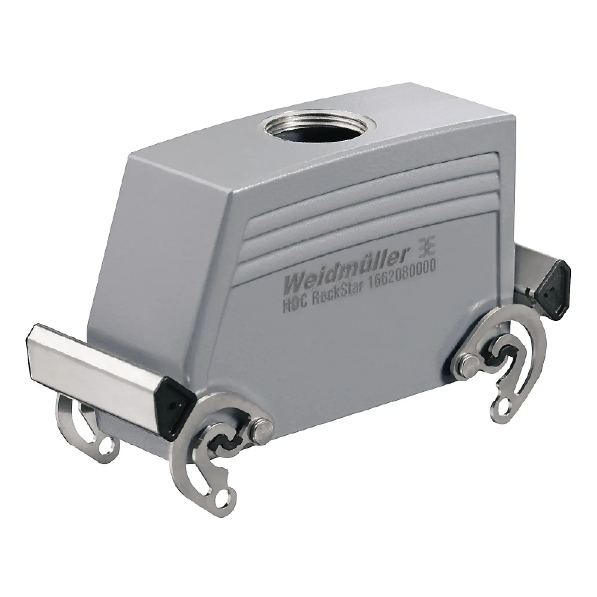 Weidmüller 1662100000 Housing (industry plug-in connectors), Cable entry from top, Plug housing, Side-locking clamp on upper side, Size: 8, IP65 (in plugged condition) (img_001)