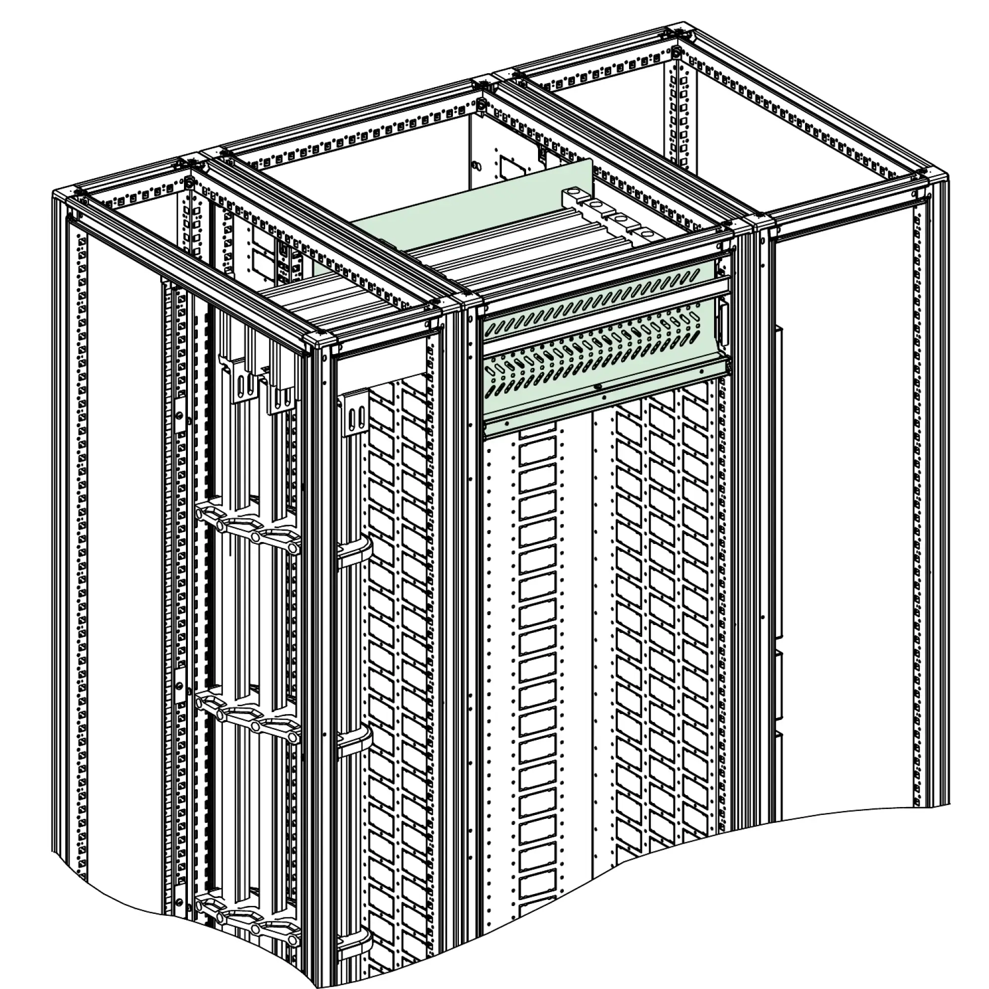 Schneider Electric NSYHPF2B3M84 PanelSeT SFM horizontale Sammelschienenbarriere 3M - Formular 2b - B800xT400 mm (img_001)