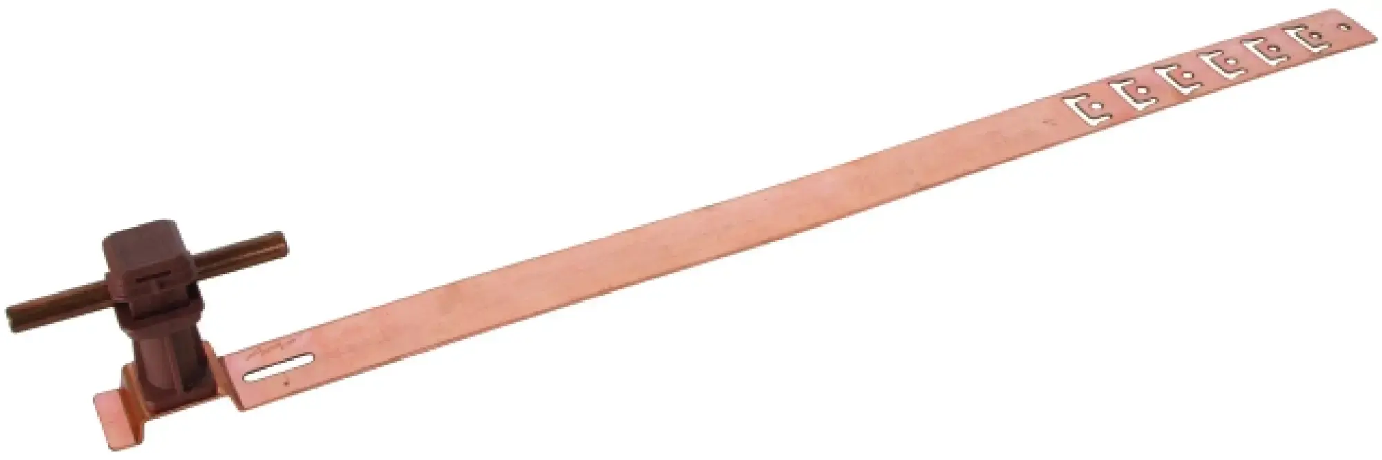 Dehn 204197 Roof cond. hol. UNIsnap Cu/plastic brown H 36mm Rd 8mm, embossed brace L 475mm (img_001)