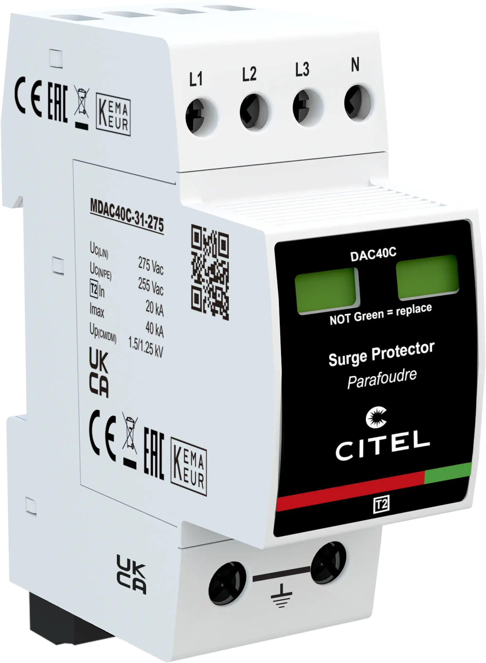 Citel 821520222 Überspannungsschutz 4-polig Typ 2 für 230/400 V TT Netze (img_001)