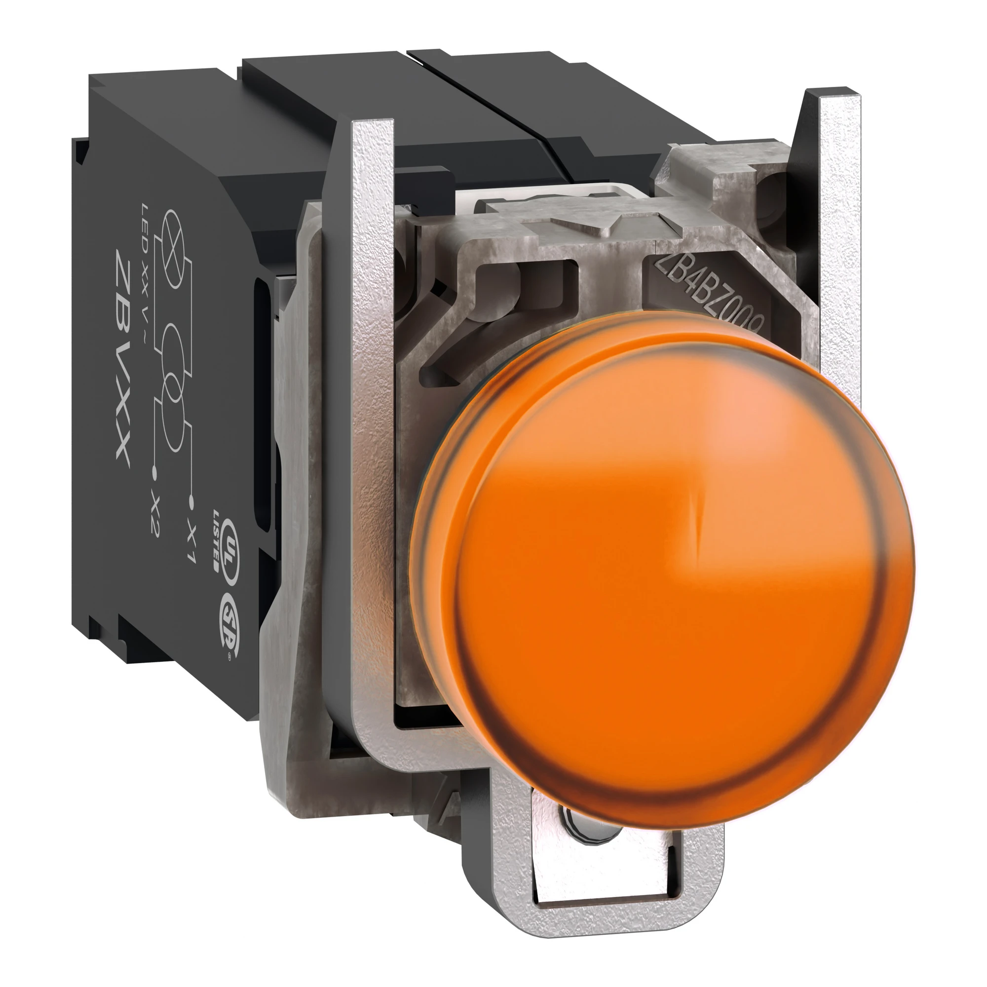 Schneider Electric XB4BV5B5 Indicator light, Harmony XB4, metal, 22mm, orange, with transformer, incandescent bulb BA9s, smooth calotte, screw terminal, 400V (img_001) Schneider Electric XB4BV5B5 Indicator light, Harmony XB4, metal, 22mm, orange, with transformer, incandescent bulb BA9s, smooth calotte, screw terminal, 400V (img_001)