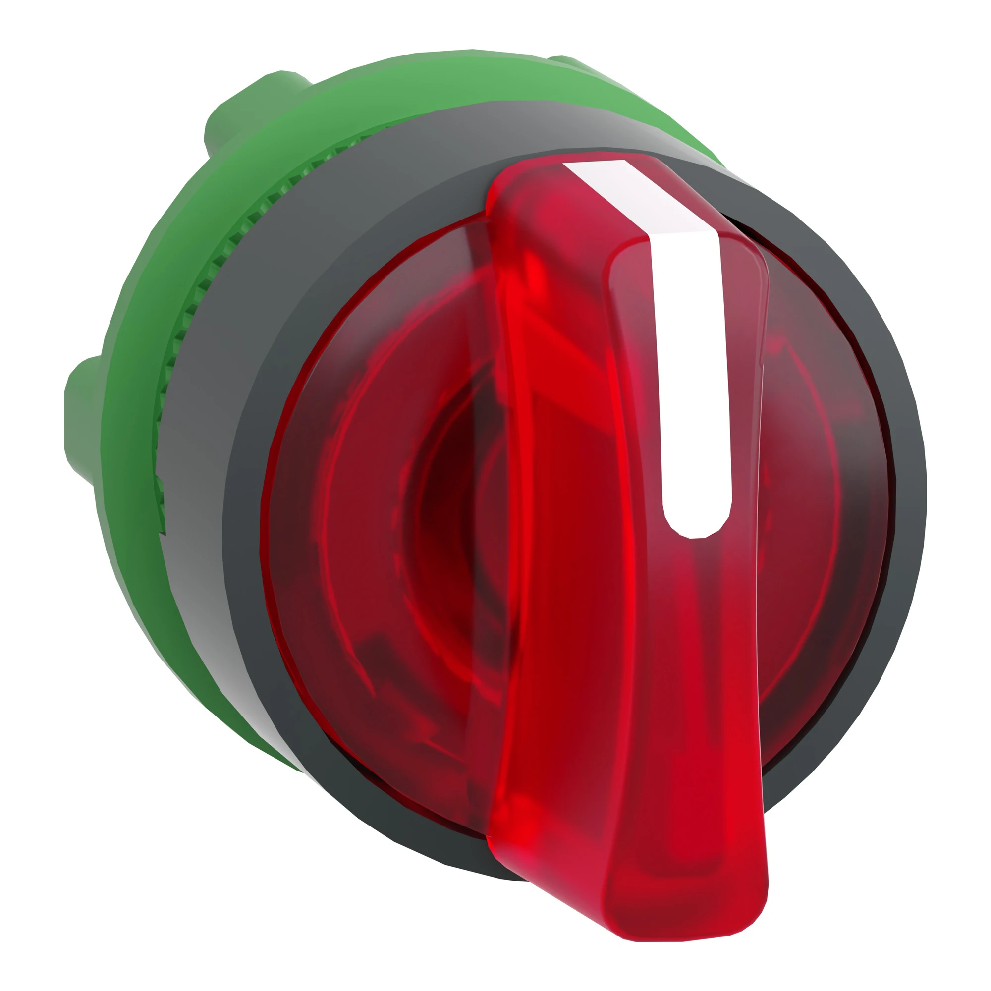 Schneider Electric ZB5AK1343 Illuminated selector switch, front element, Harmony XB5, plastic, 22mm, red, for universal LED, 3 positions, latching (img_001)