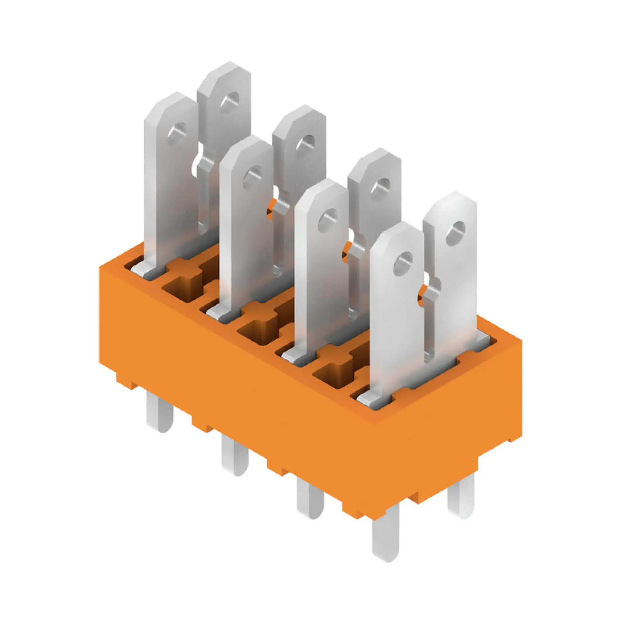 Weidmüller 9500430000 PCB terminal, 320 V, 24 A, Pitch in mm: 5.00, Number of poles: 4, Flat-blade connection, THT solder connection, 180°, Box (img_001)