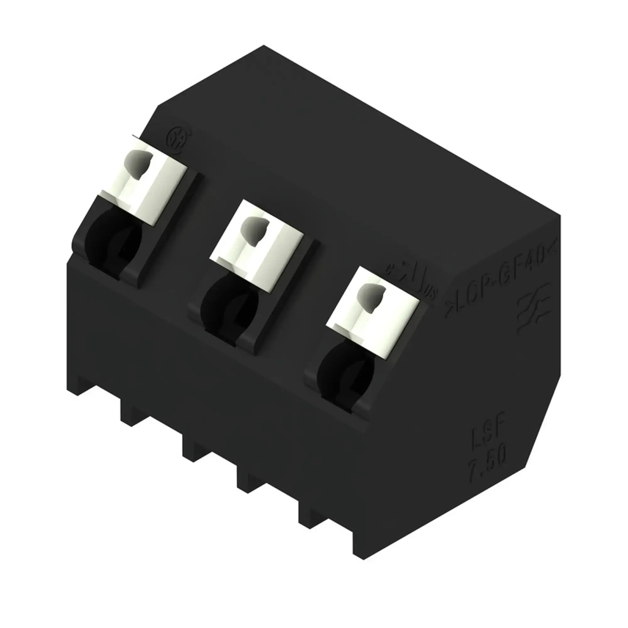 Weidmüller 1888910000 PCB terminal, 630 V, 17.5 A, Pitch in mm: 7.50, 1.5 mm², Number of poles: 3, PUSH IN with actuator, THT/THR solder connection, 135°, Tape (img_001)