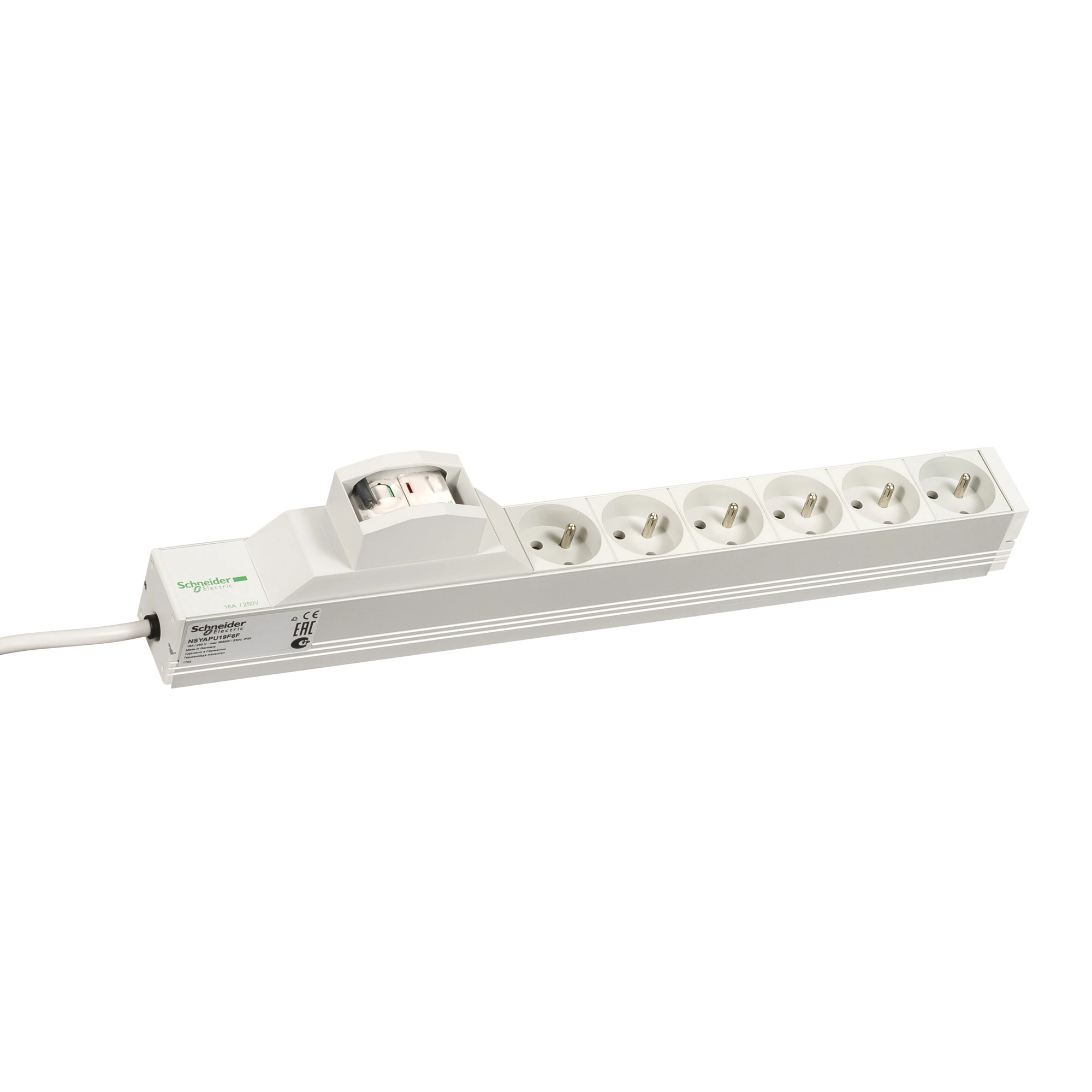 Schneider Electric NSYAPU19F6F Actassi, 1U Power Distribution Unit, 6 Outlets+diff. Protection 30mA 19P UTE (img_001) Schneider Electric NSYAPU19F6F Actassi, 1U Power Distribution Unit, 6 Outlets+diff. Protection 30mA 19P UTE (img_001)