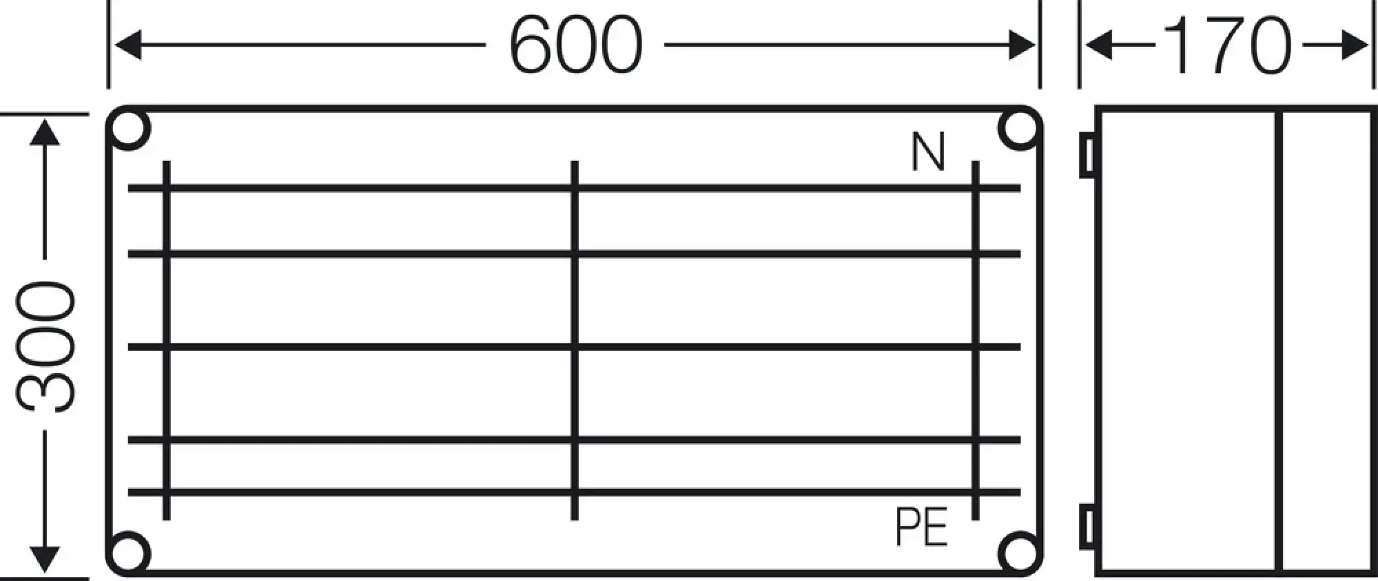 Hensel 2000788 Mi-Sammelschienengehäuse 600x300mm, Sammelschienen 630 A, 5polig Mi 6456 (img_004)