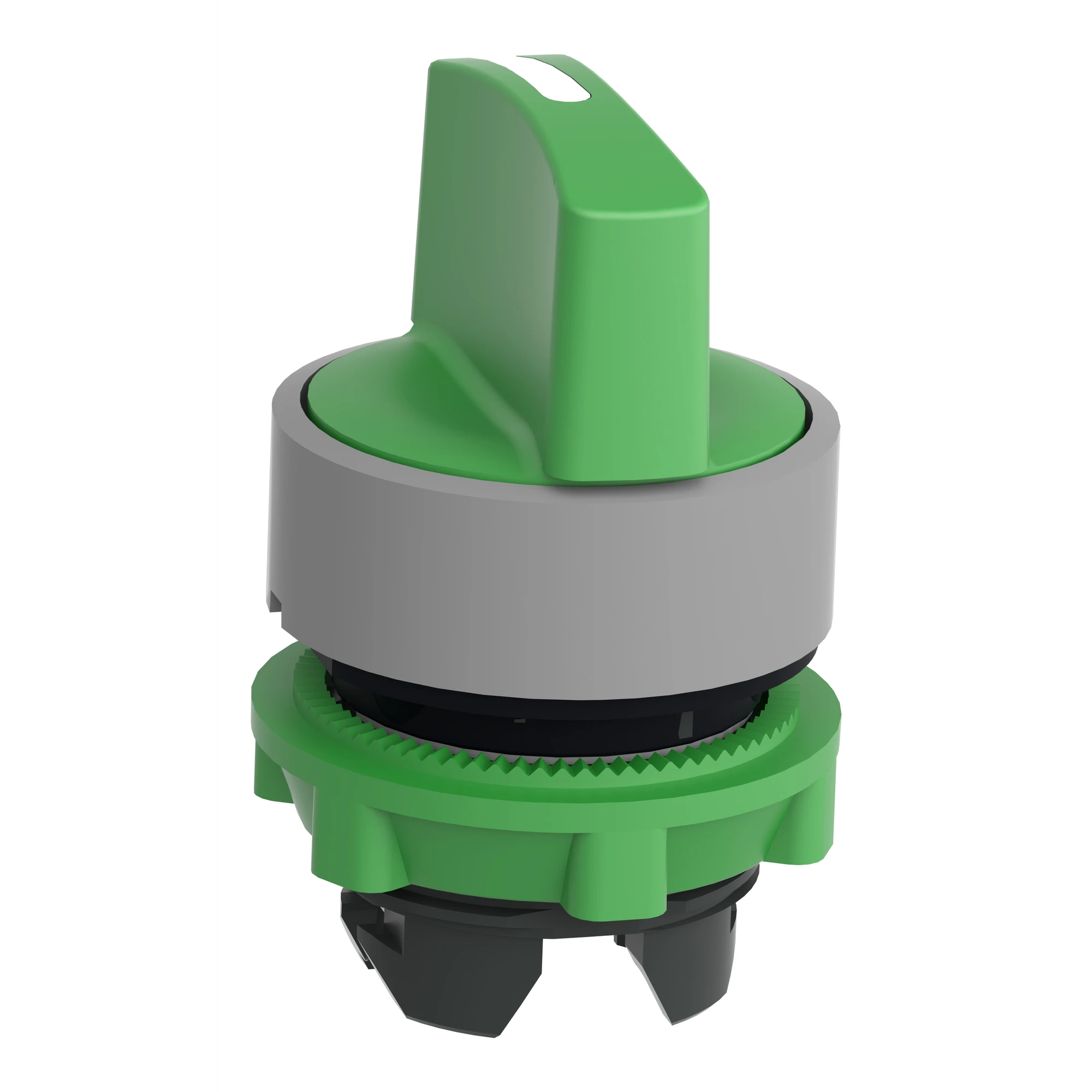Schneider Electric ZB5AD803C0 Selector switch, front element, Harmony XB5, plastic, 22mm, light grey, green, 3 positions, center left latching (img_005)