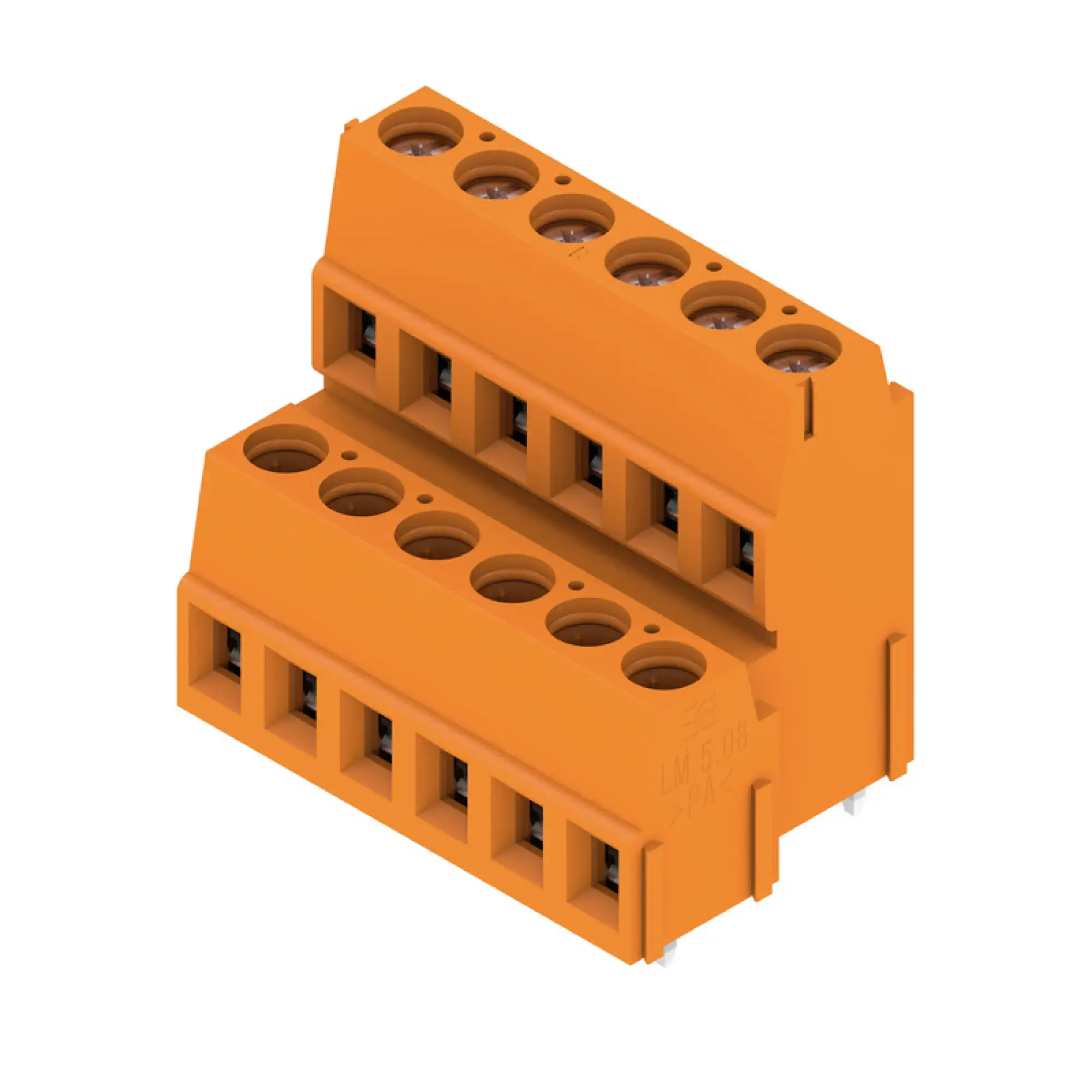 Weidmüller 1768890000 PCB terminal, 320 V, 17.5 A, Pitch in mm: 5.08, 2.5 mm², Number of poles: 12, Clamping yoke connection, THT solder connection, 90°, Box (img_001)