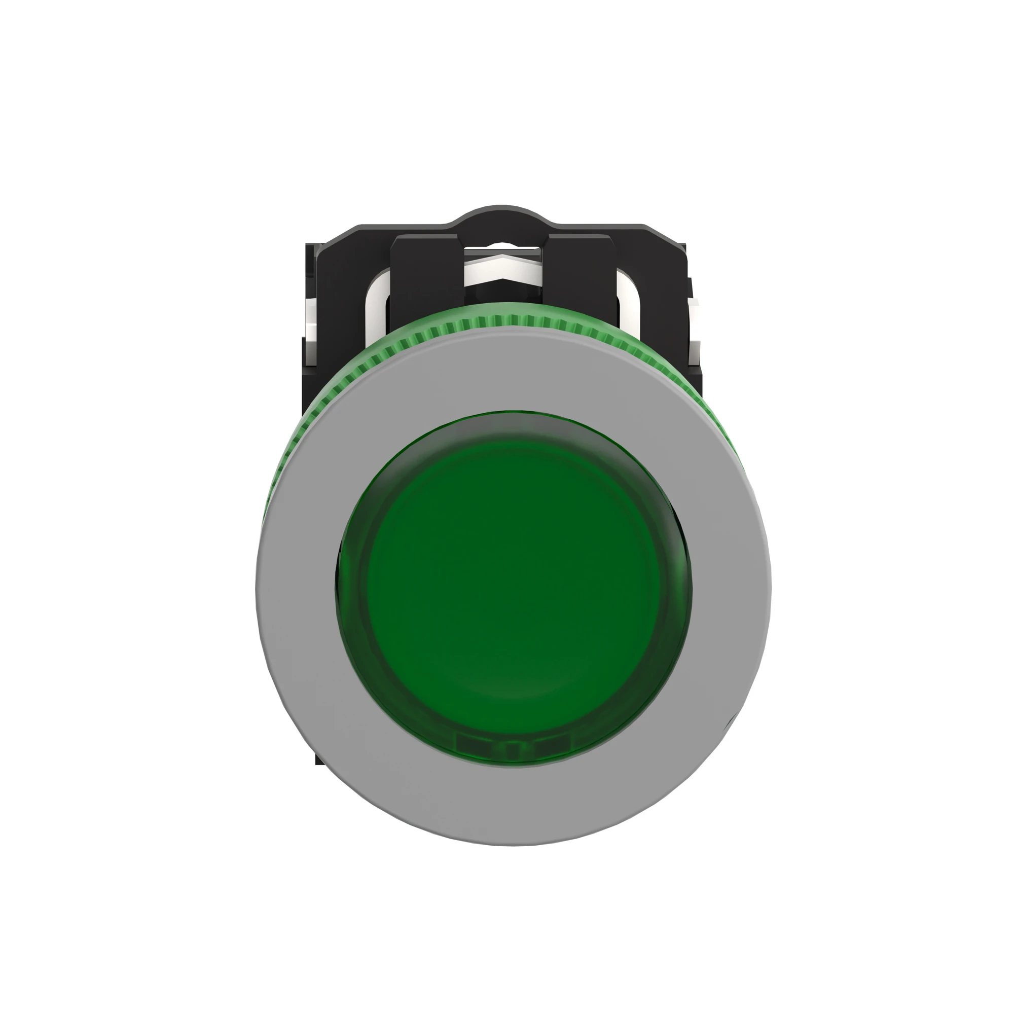 Schneider Electric XB5FW33M5C0 Illuminated pushbutton, Harmony XB5F, plastic, antimicrobial, light grey, green, 30mm, universal LED, 1NO + 1NC, 230-240V AC (img_004)
