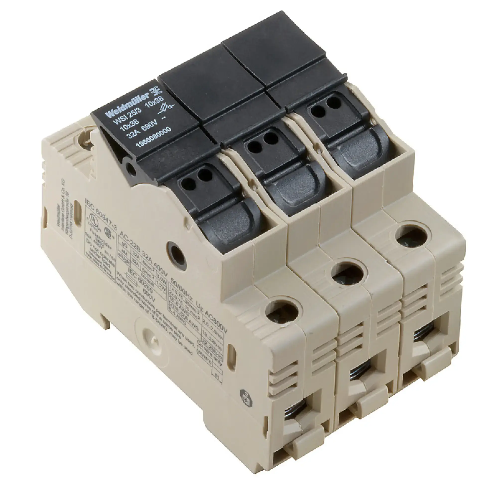 Weidmüller 1966080000 Fuse terminal, Screw connection, dark beige, 25 mm², 32 A, 690 V, Number of connections: 2, Number of levels: 1, TS 35 (img_001) Weidmüller 1966080000 Fuse terminal, Screw connection, dark beige, 25 mm², 32 A, 690 V, Number of connections: 2, Number of levels: 1, TS 35 (img_001)