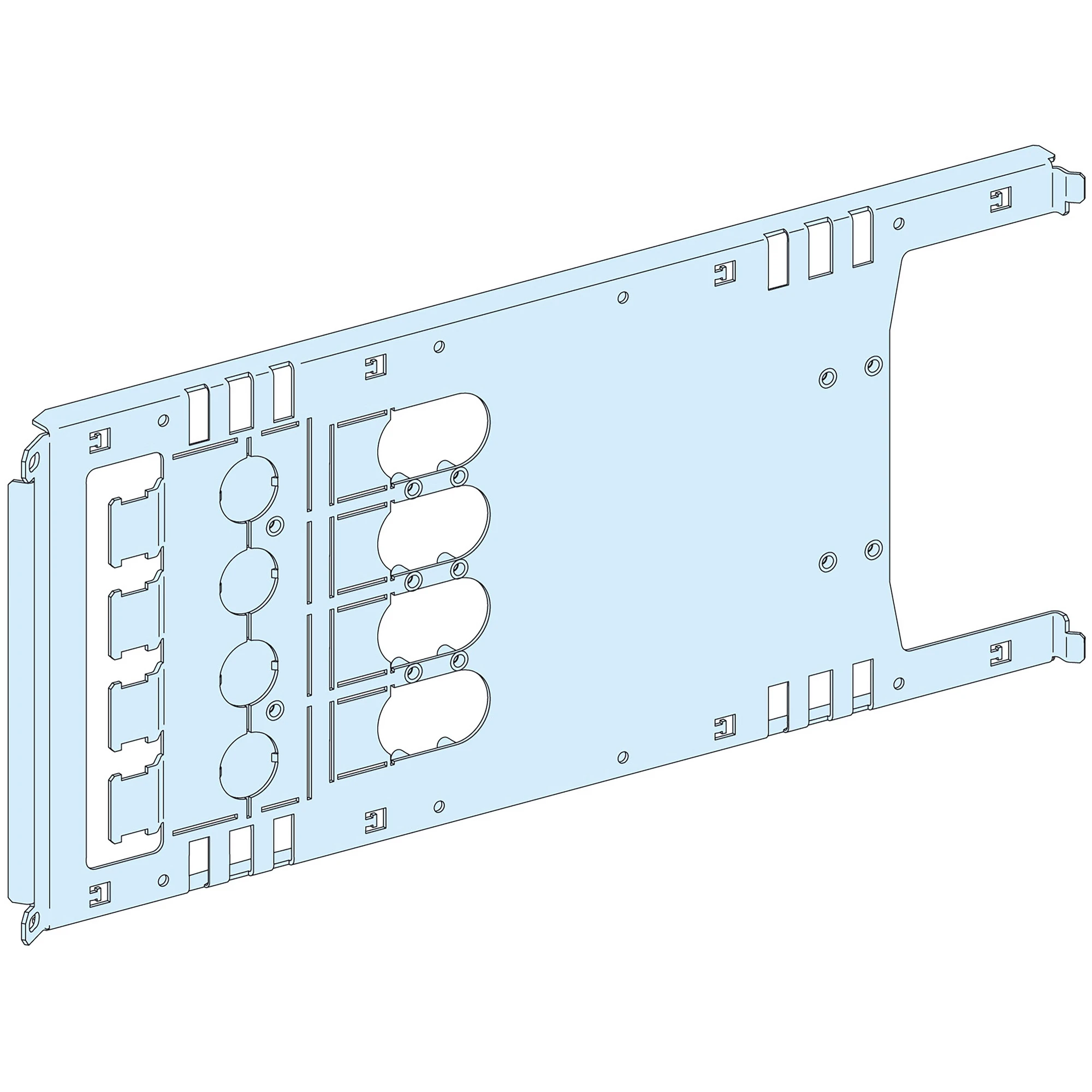 Schneider Electric LVS03454 PrismaSeT-P, Mounting plate, ComPacT NSX/NSX Vigi400-630 4-pole, Plug-in technology, horizontal, Width=650mm, Height=5 modules (img_001)