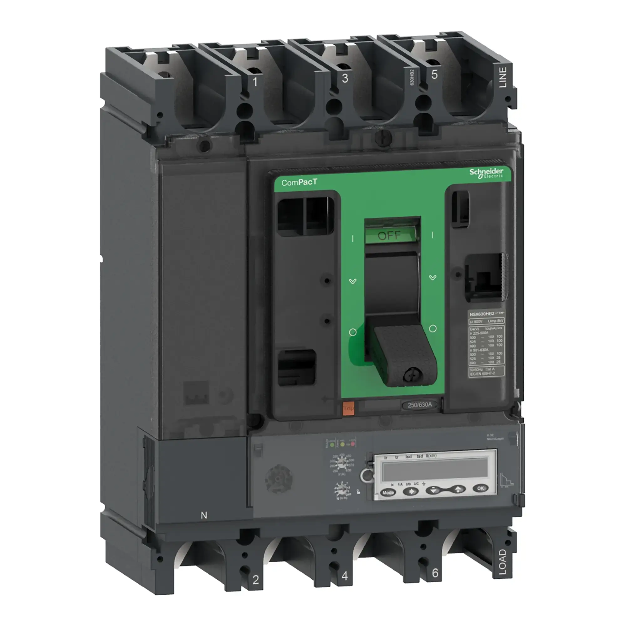 Schneider Electric C63V46E630 Compact Circuit Breaker ComPacT NSX630R with Micrologic 6.3 E 4P4D 630 A, 200kA/415V AC (img_002)