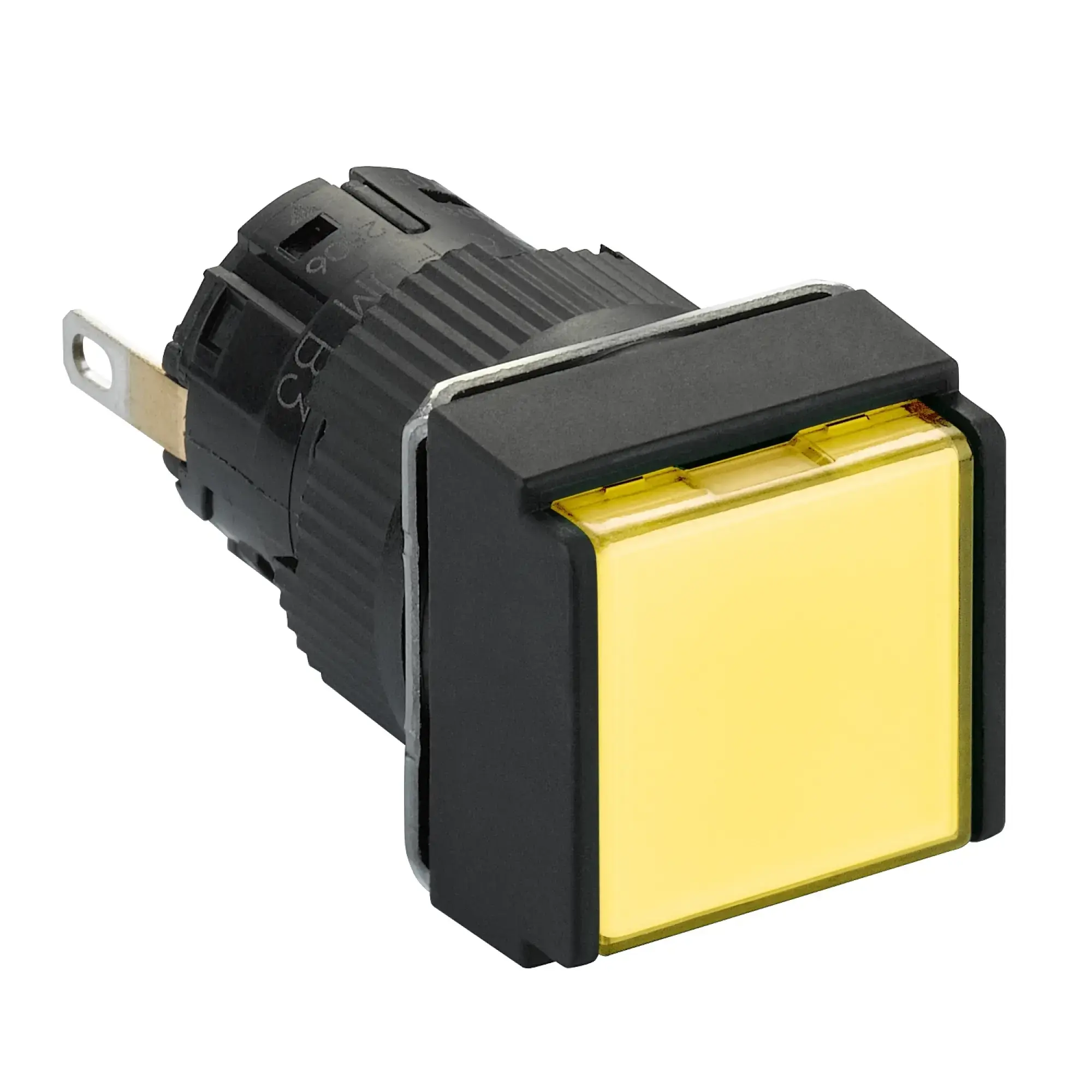 Schneider Electric XB6ECV5BP Indicator light, square Ø 16, IP 65, yellow, Integral LED, 24 V, plug (img_002)