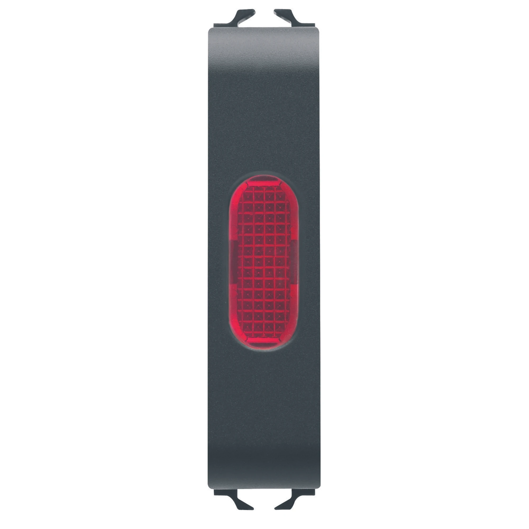 GEWISS GW12643 SINGLE INDICATOR LAMP - RED - 1/2 MODULE - SATIN BLACK - CHORUSMART (img_001)