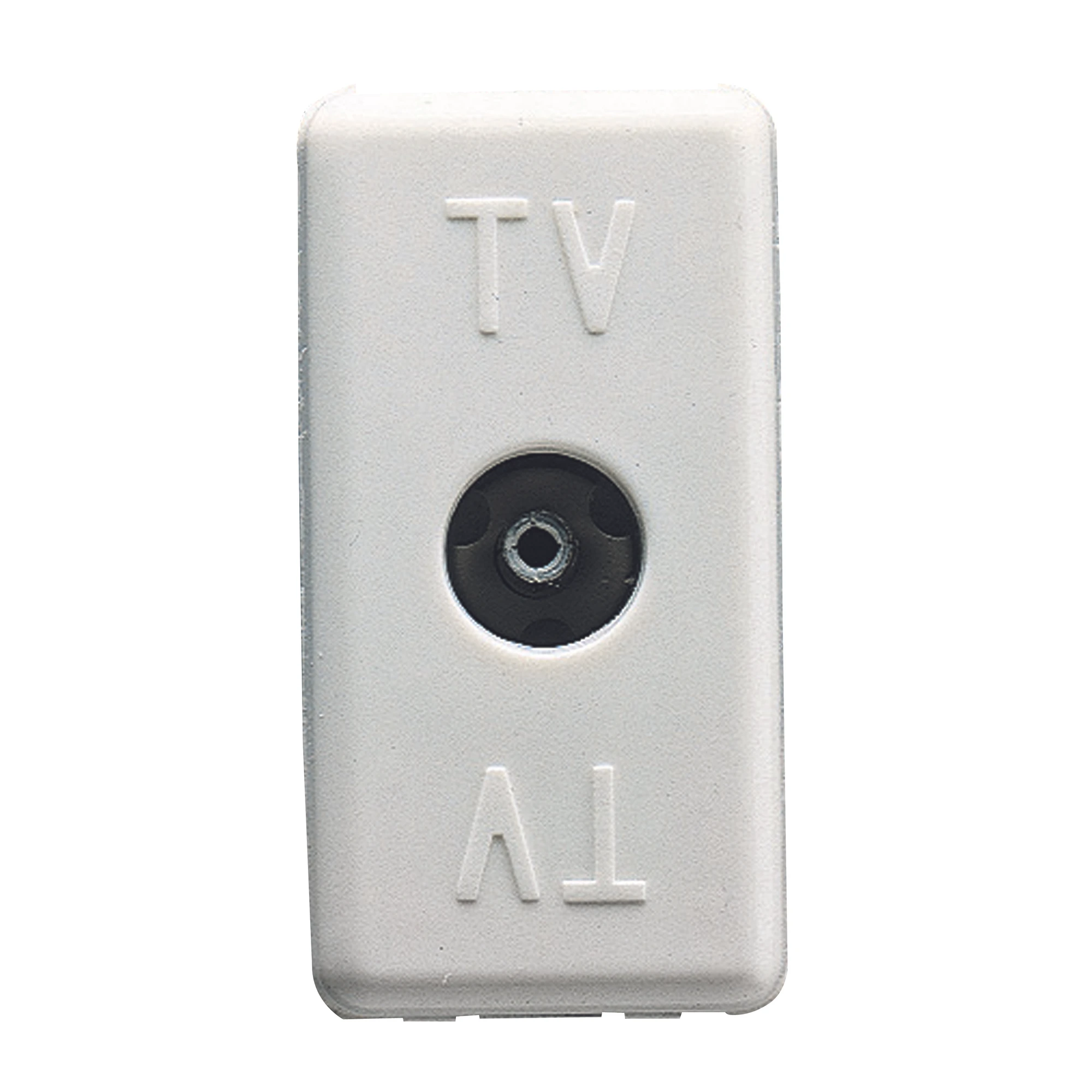 GEWISS GW20229 COAXIAL TV RESISTIVE SOCKET-OUTLET - IEC FEMALE CONNECTOR 9,5mm - FEEDTHROUGH 20 dB - 1 MODULE - SYSTEM WHITE (img_001)