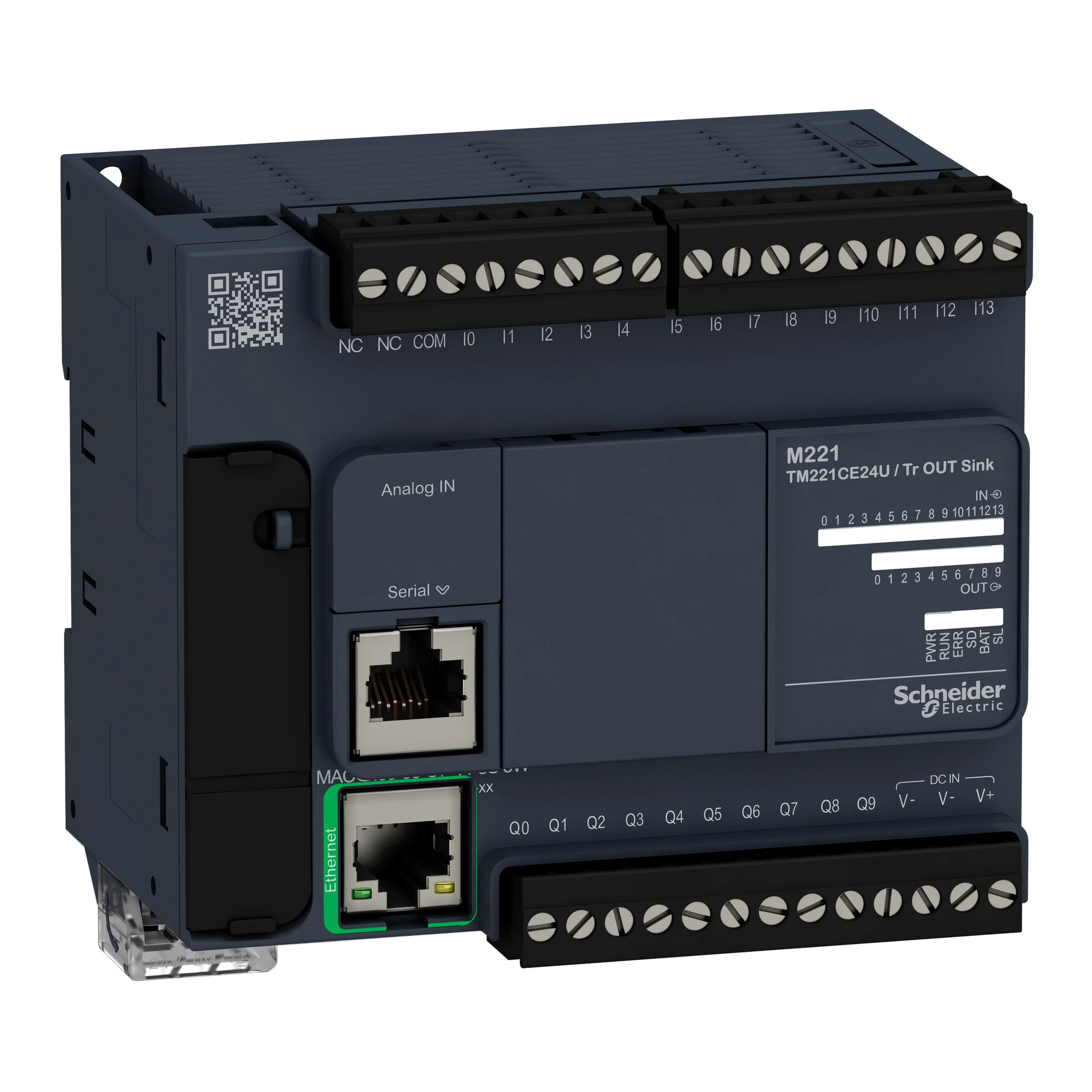 Schneider Electric TM221CE24U PLC Control, Modicon M221, Compact format, 24 I/O, Ethernet, Modbus, 24 VDC, Sink Transistor, Screw Terminals (img_001) Schneider Electric TM221CE24U PLC Control, Modicon M221, Compact format, 24 I/O, Ethernet, Modbus, 24 VDC, Sink Transistor, Screw Terminals (img_001)