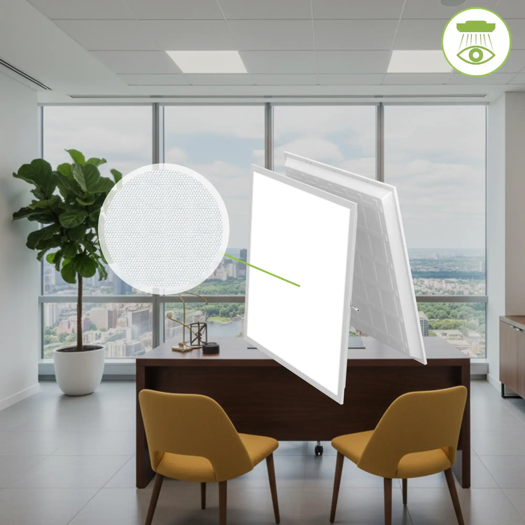 WSU Lights WS000001528-4 4-pack LED Panel, 62x62, neutral white 4000K, 40W, 4400lm, UGR