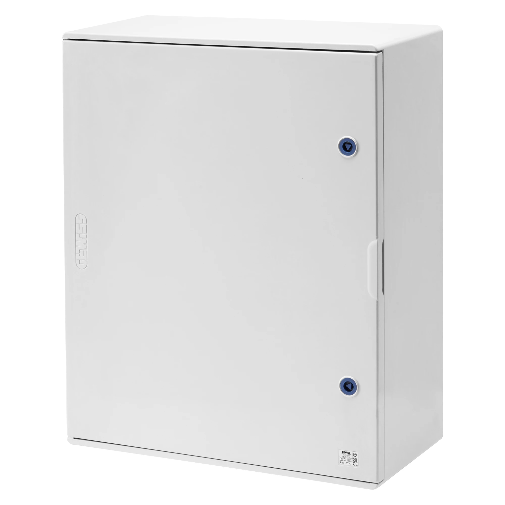 GEWISS GW46006F POLYESTER ENCLOSURE WITH BLANK DOOR FITTED WITH LOCK - 585X800X300 - IP66 - GREY RAL 7035 (img_001)