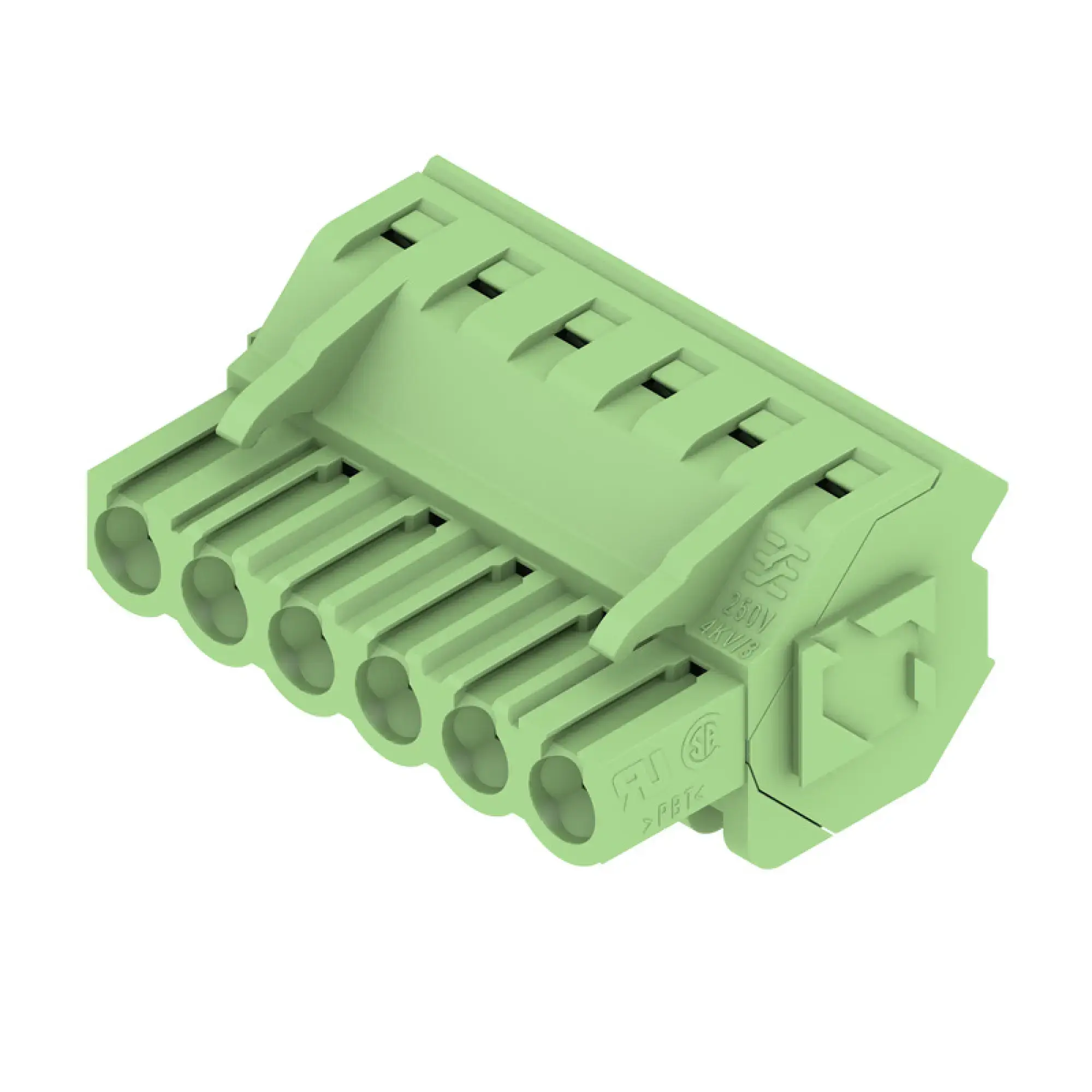 Weidmüller 1357180000 PCB connector (wire connection), 320 V, 17.5 A, Pitch in mm: 5.08, 4 mm², Number of poles: 6, Clamping yoke connection, Box (img_001)